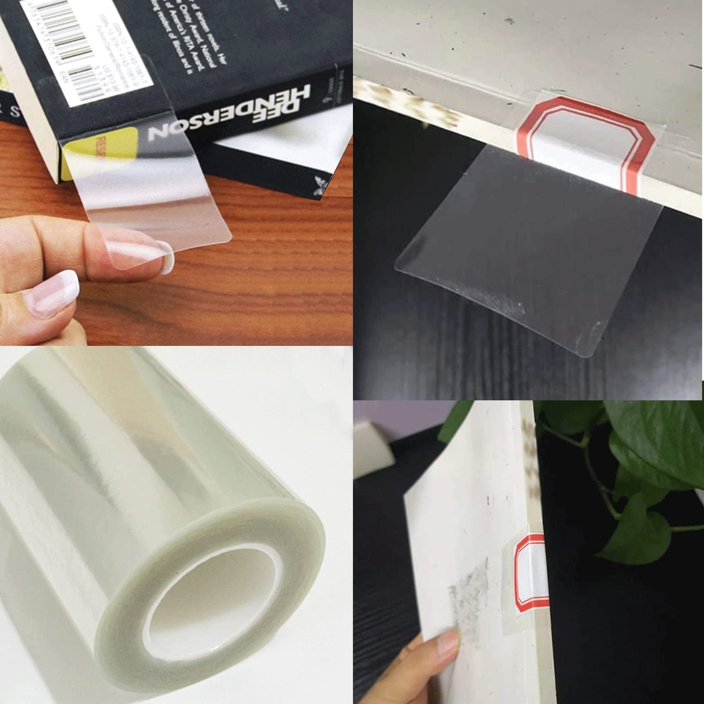 500 Pcs Label Protector Book Spine Label Protector 4x2 inch-Transparent Waterproof Clear Wafer Seal Stickers for Protecting Package Envelope Mail Barcodes, Numbers and Stickers Clear Vinyl