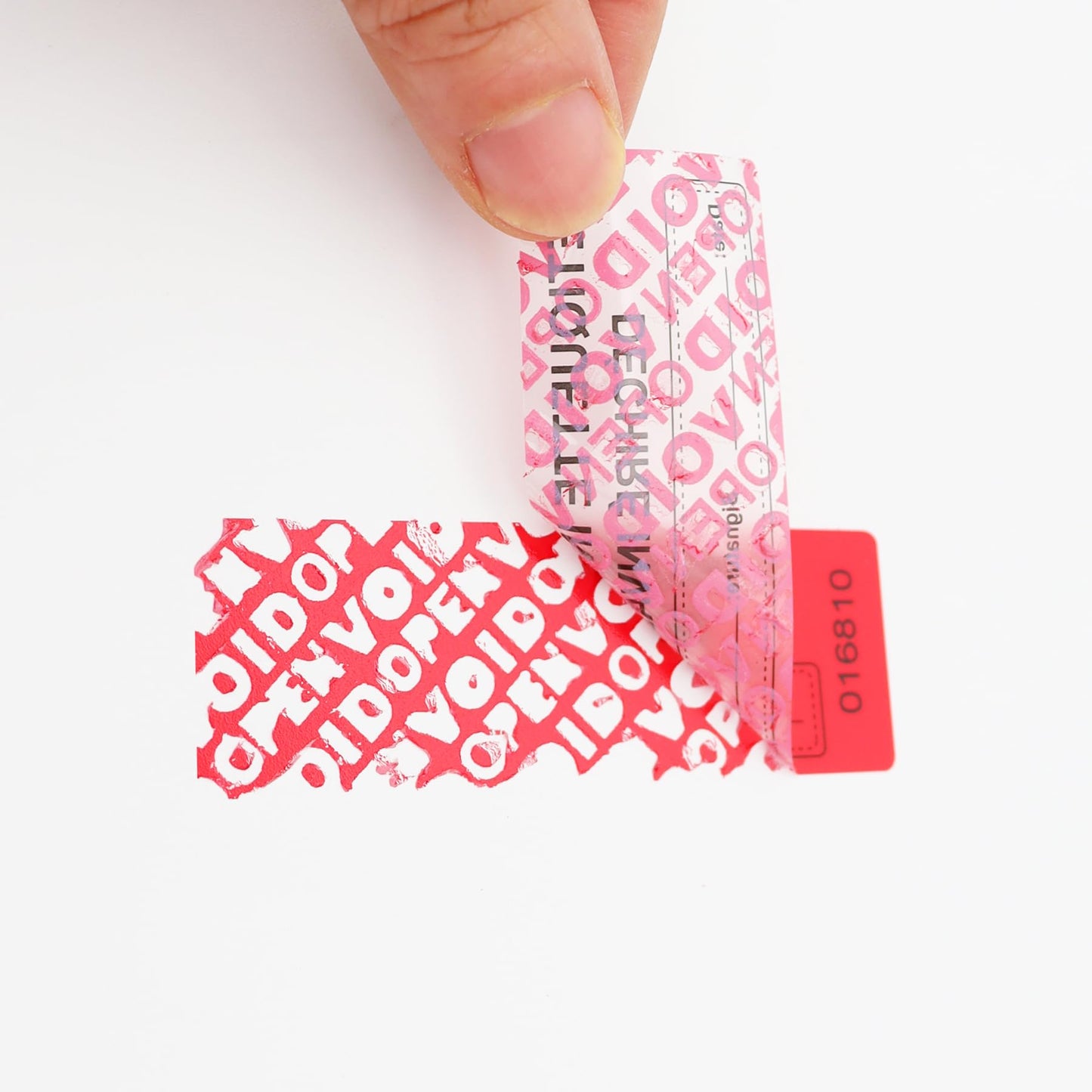 100Pcs Tamper Evident Security Stickers 1x3 inch Spanish Red Complete Transfer Tamper Proof Labels Safety Torn up Invalid Seals Tape (Red)