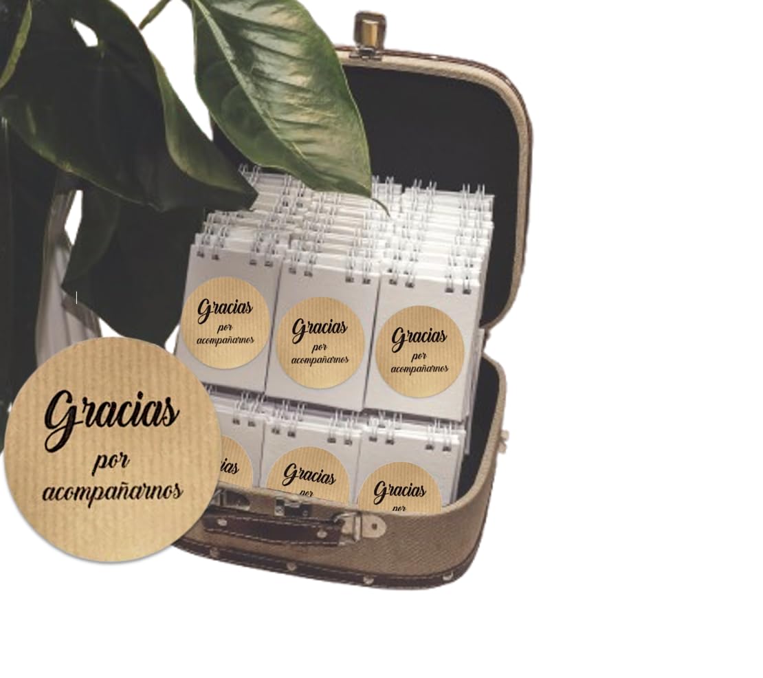 Gracias por acompañarnos Stickers, Kraft Stickers for Wedding Favors