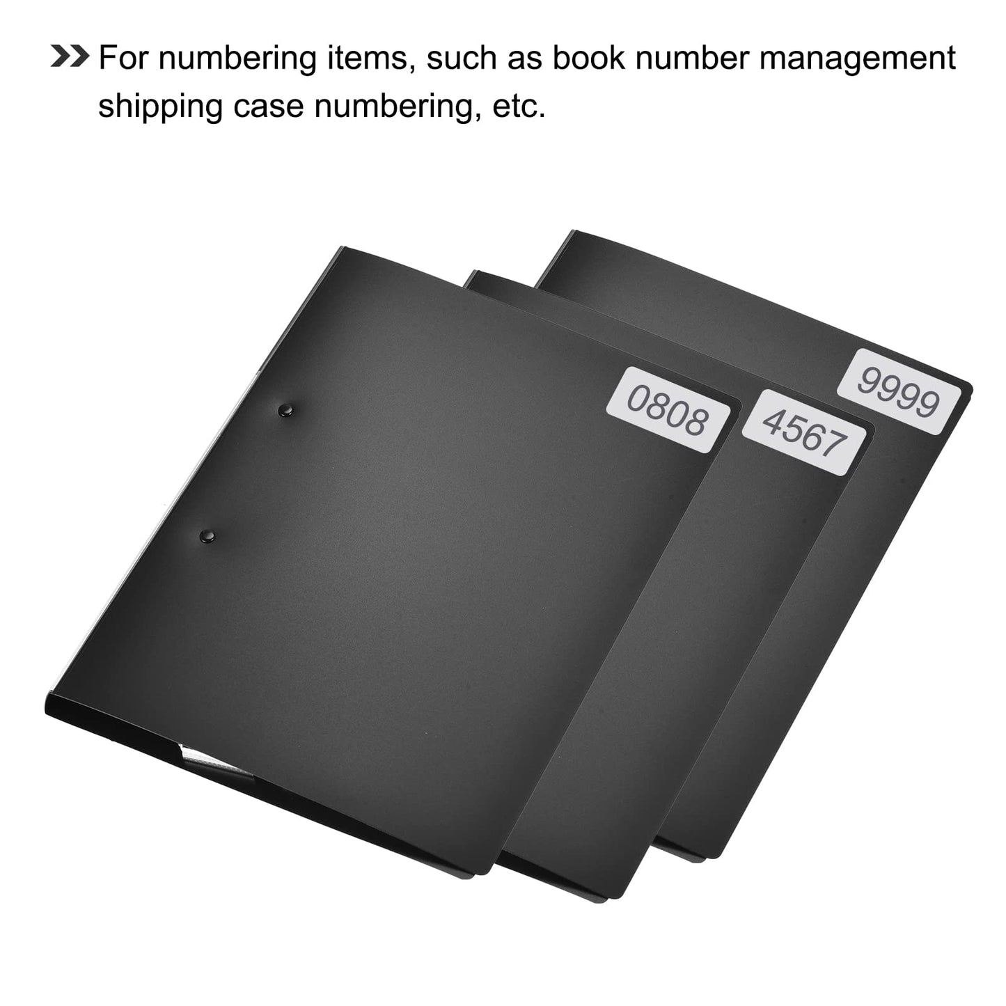 MECCANIXITY Black Number Stickers 9001-9999, Paper, Roll, Single Use, Outdoor, Indoor, Waterproof, 20x10mm, 1 Roll x 1000 Stickers 9001 to 10000