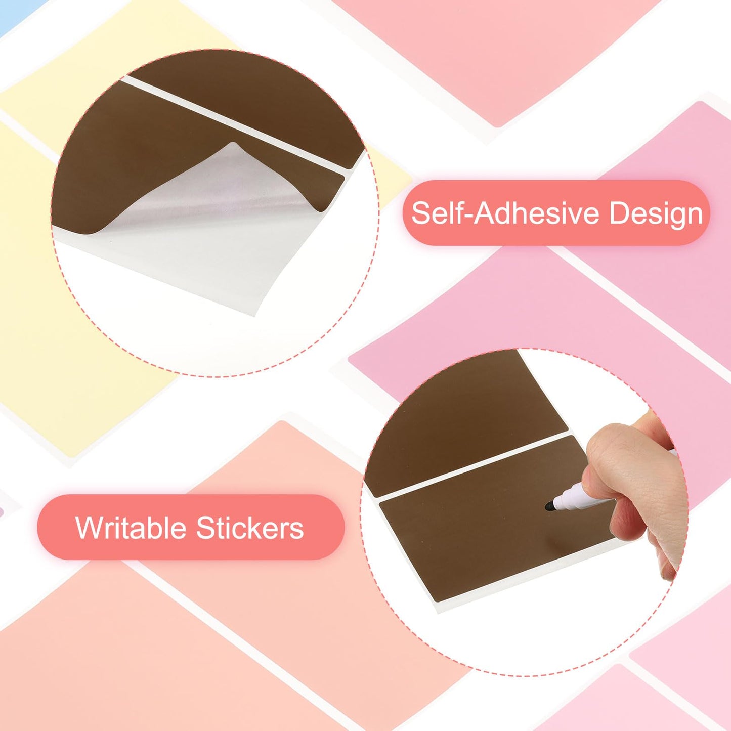 uxcell 120 Sheet Brown Label Stickers 3 x 2 Inch Rectangle Self-Adhesive Stickers Coding Labels for Office Supplies, File Folder Tabs, Inventory Organize, File Classification