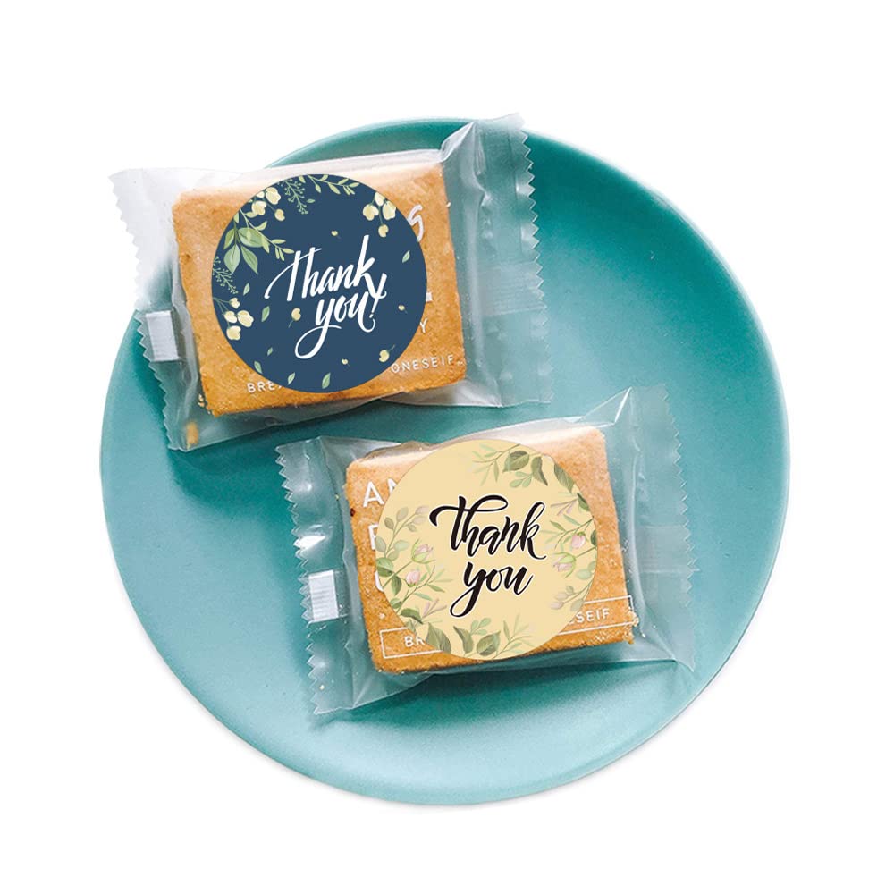 Thank You Sticker Roll, 500 Pcs Label Stickers for Small Business, Wedding Invitations, Party, Greeting Card, 1 inch,4 Flower Design 4 Flowers