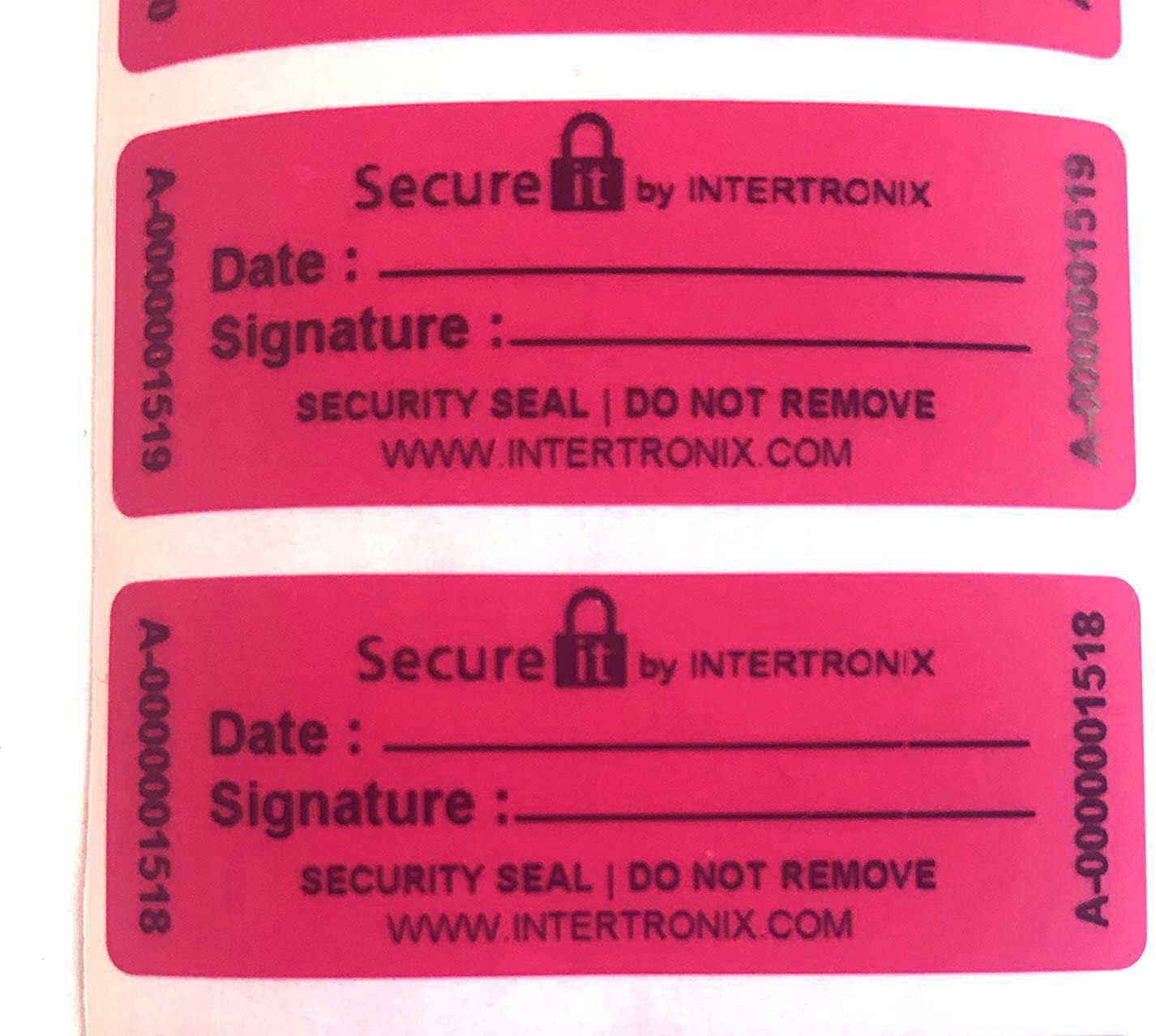 100 High Security Tamper Evident Warranty Void Hologram Labels/Stickers w/Unique Sequential Serial Numbering (Red Gas and Calibration - Non Residue)