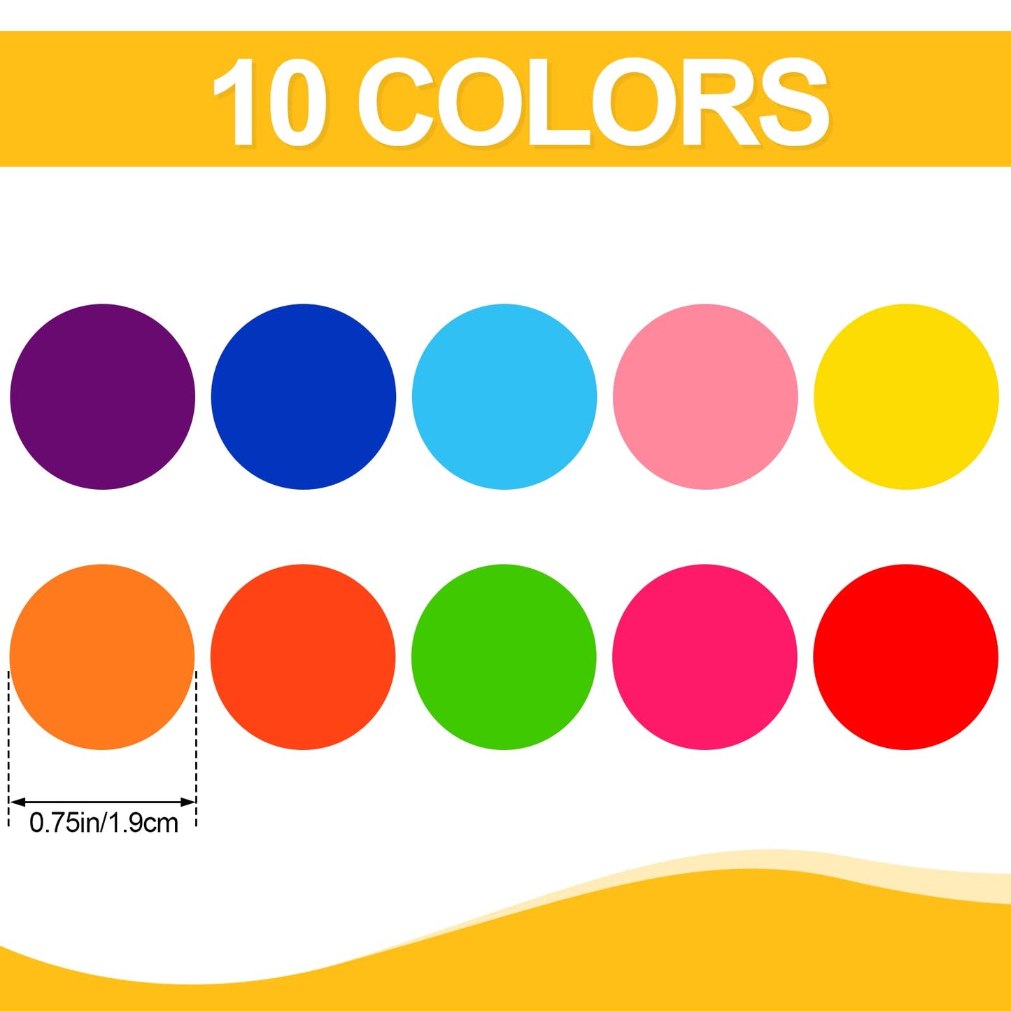 3500 Pieces Dot Stickers, 3/4 inch Color Coding Labels, 10 Color Circle Price Stickers for Office Classroom Student 3500 Pieces