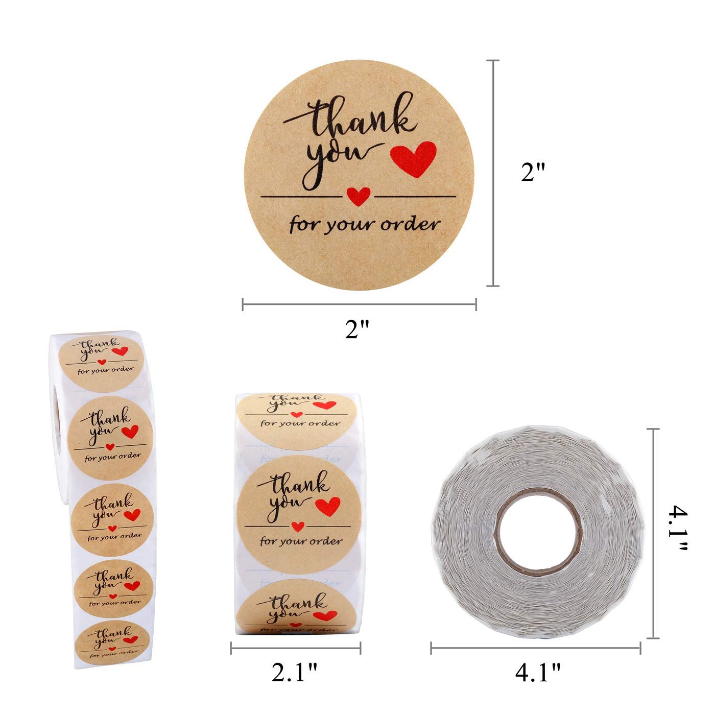 Lpraer 1000Pcs 2" Thank You for Your Order Stickers Roll Retro Adhesive Thank You Label for Packaging,Small Business,Envelopes,Cards,Letters,Boxes Thank You for Your Order (2 Inch 1000 Labels)