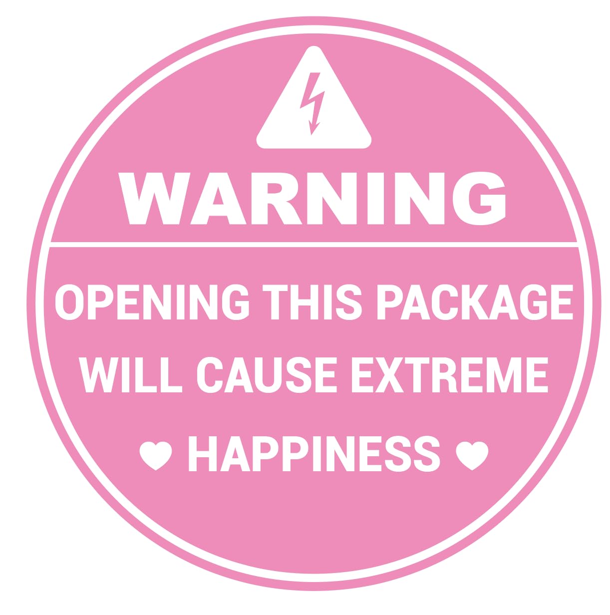 300 PCS 1.5 inch Pink Warning Opening This Package Will Cause Extreme Happiness Stickers Shipping Mailing Cartons Envelopes Adhesive Labels