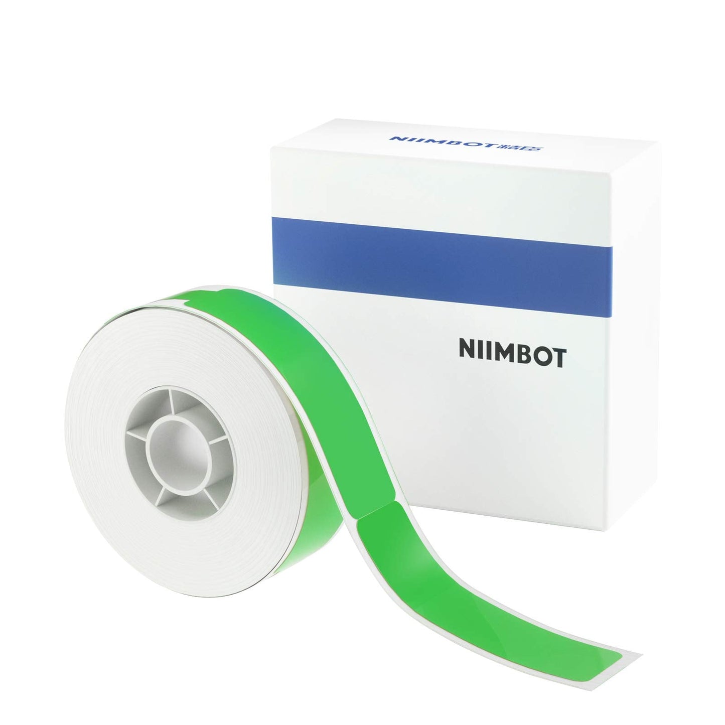 NIIMBOT Cable Label Maker Tape (0.49" x 4.29") Printer Sticker Paper with Self-Adhesive for D11/D110/D101/H1S Label Maker,1 Roll of 65 (Green) Green