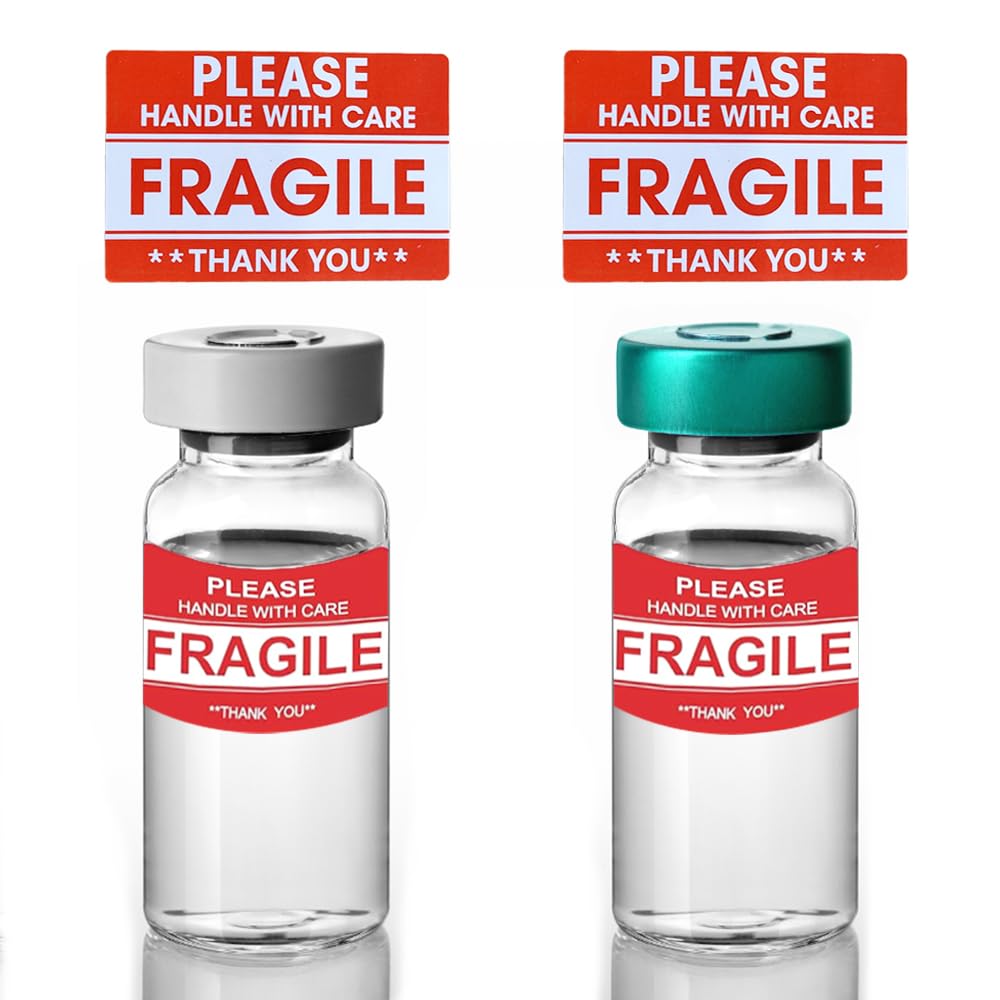 2" x 3" Fragile Stickers for Shipping, Handle with Care Fragile Stickers, Strong Permanent Adhesive Labels for Moving, Red Warning Packing Shipping Label Stickers (500 Labels/1 Roll) 1 Roll, 500Labels