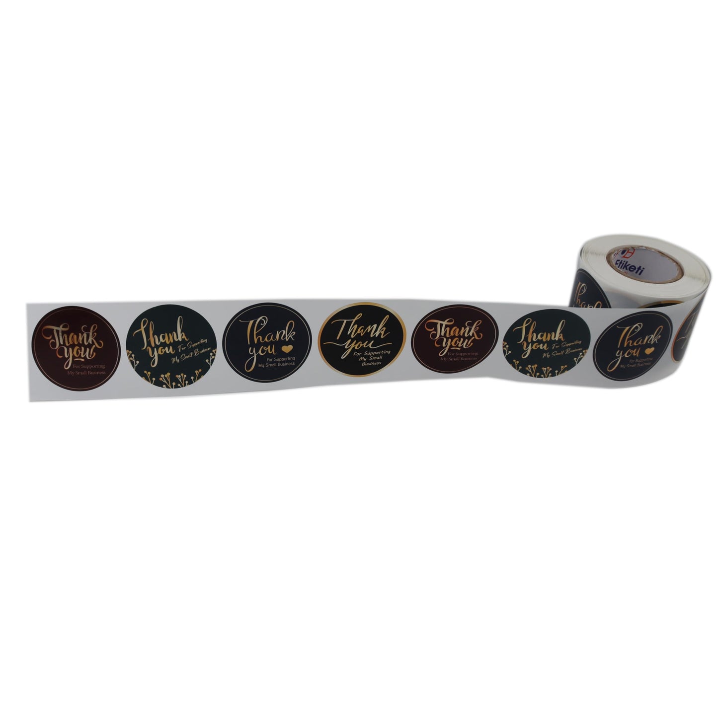 Thank You Stickers 500pcs 2 Inch Thank You for Greeting Stickers PP Metallized Based Label Stickers 4 Different Designs Self Adhesive Label