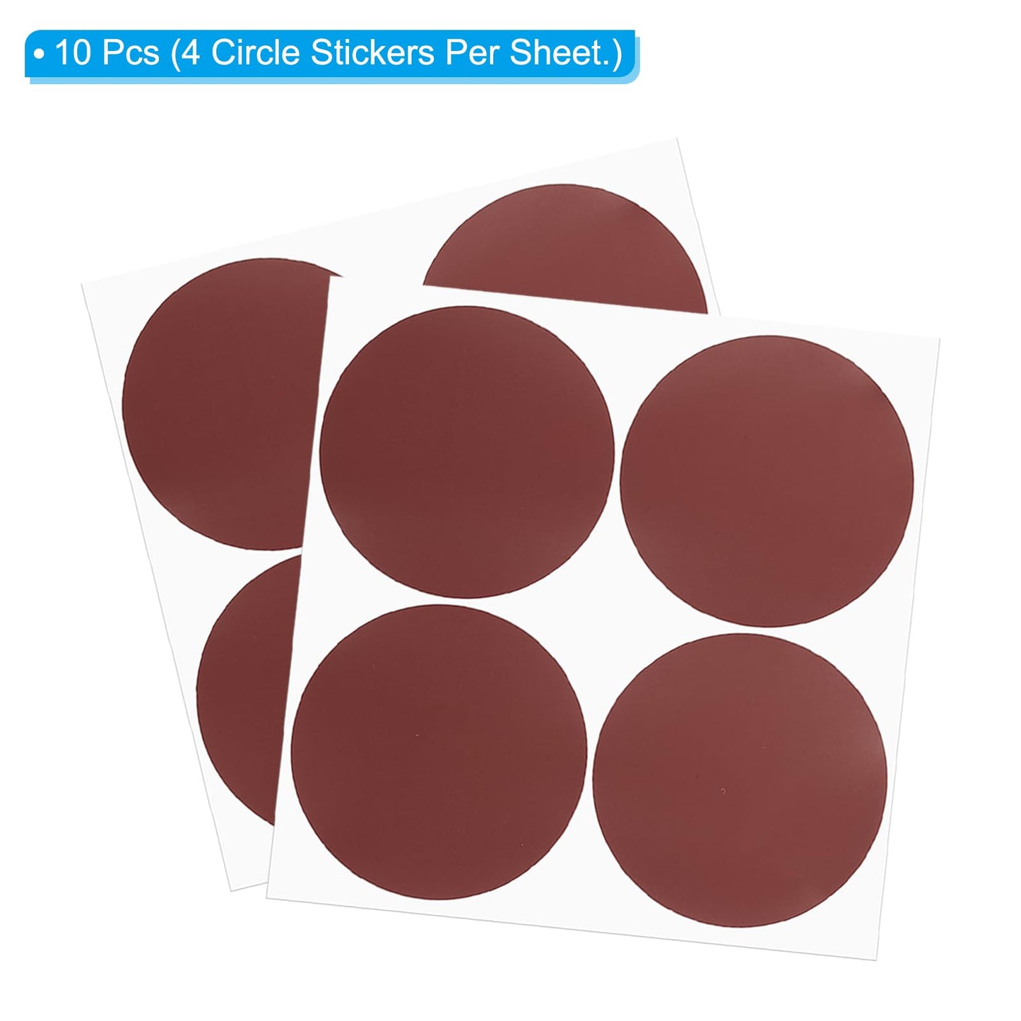 PATIKIL Round Colored Stickers 4", 10 Pcs Removable Sticky Writable Circle Coding Labels for Office Shop Home Classroom Marking Classification, Burgundy
