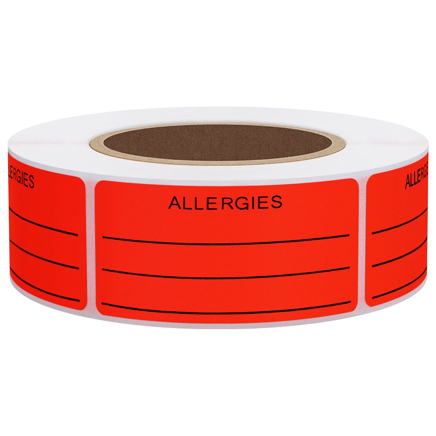 Allergies Stickers Writing Labels Adhesive Label Fluorescent Paper, 500 Stickers, 1x2 inch, Fluorescent Red