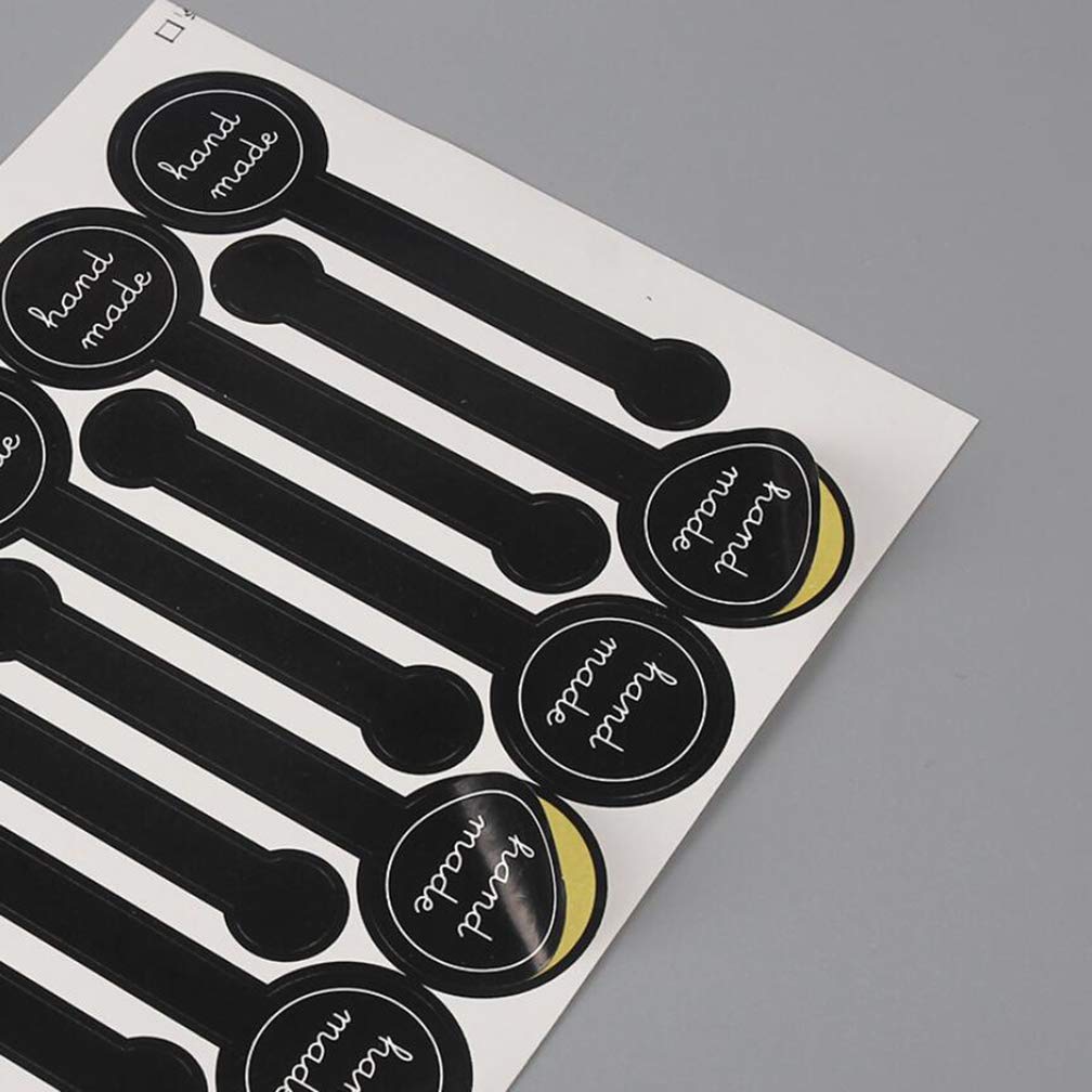 20Sheets(200Pcs) Black Handmade Self Adhesive Evident Stickers Seals Sealing Lable Tamper Decorative Labels for Baking Craft Arts Food Food Retail Package