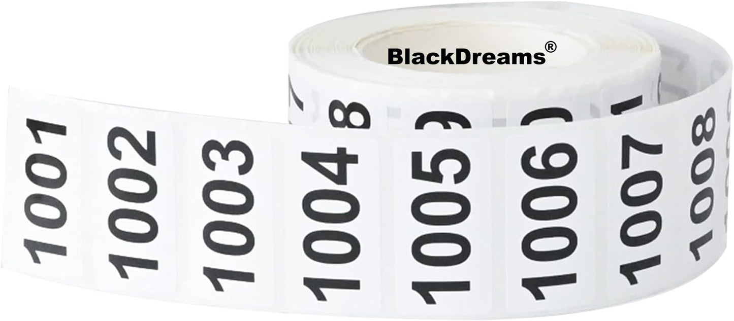 Consecutively Numbered Labels. Measure: 2"x1" PVC Material (Various Number Sequences Available) (1001-2000) Polyvinyl Chloride 1001-2000