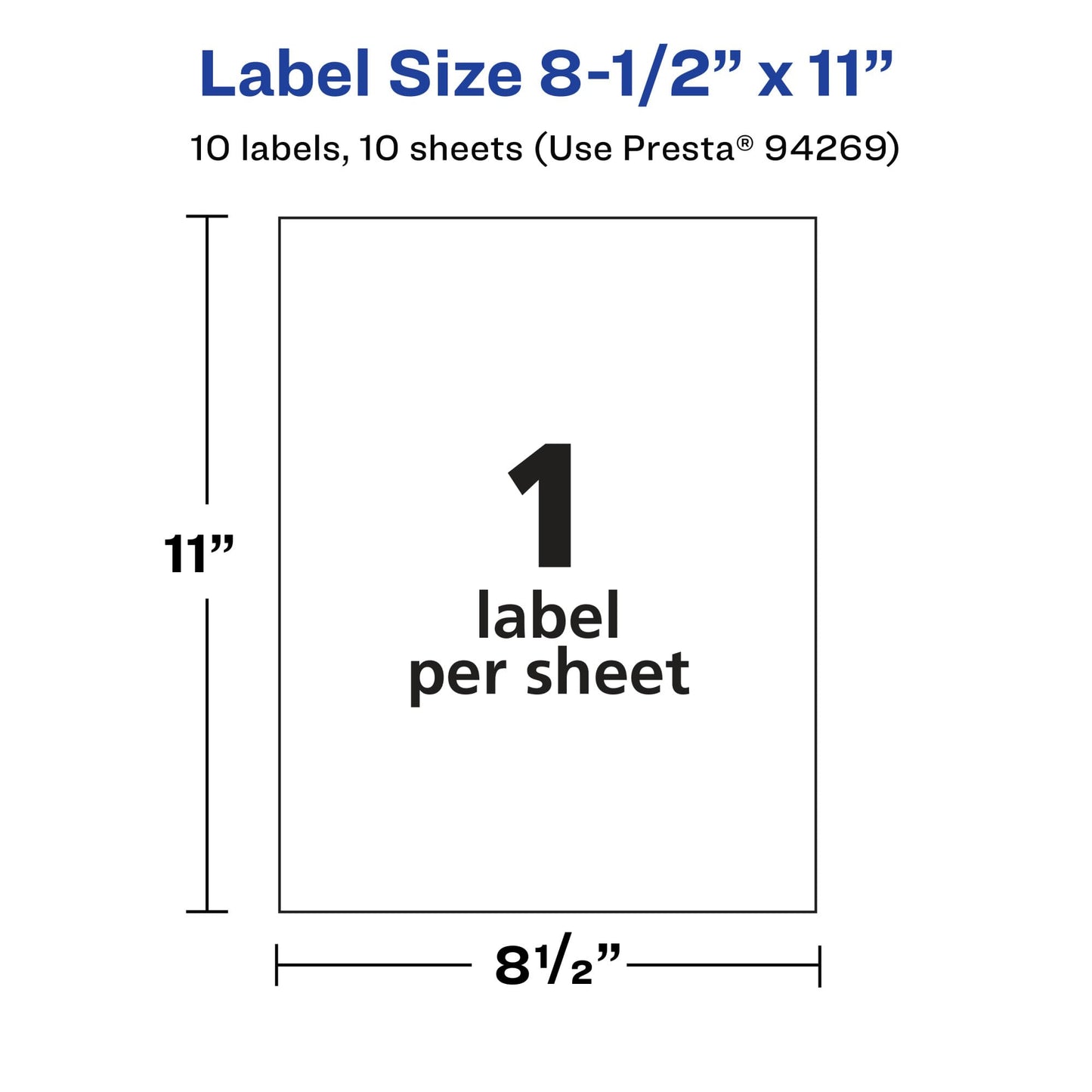 Avery Matte Clear Rectangle Sticker Sheets, 8.5" x 11", 10 Matte Clear Labels, Laser/Inkjet Printable Labels