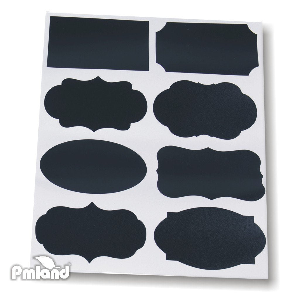 PMLAND 64 Pcs Chalkboard Label Stickers with 2 Erasable Chalk Pen for Kitchen Home Pantry Storage Office Class Kids Project
