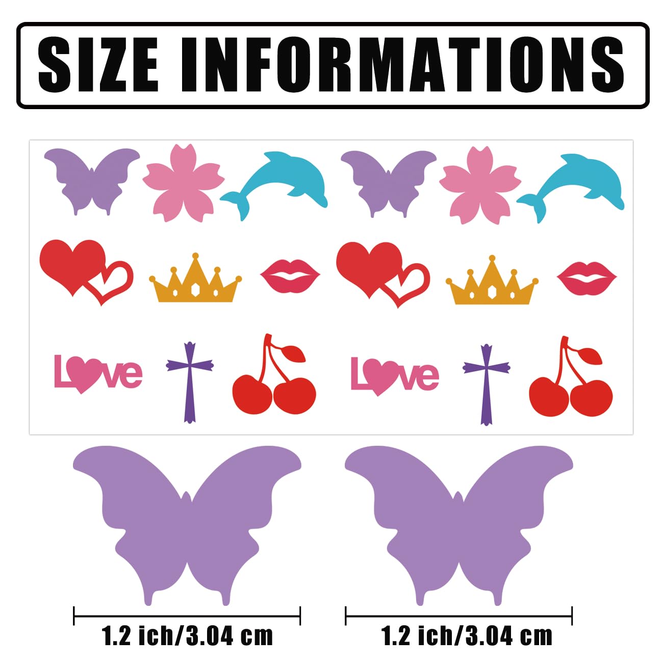 270pcs Christmas Tanning Sunbathing Stickers Self Adhesive Heart Lips Dolphin Butterfly Cherry Body Sticker Tanning Bed Decals for Summer Beach Outdoor Indoor Salon Party Supplies