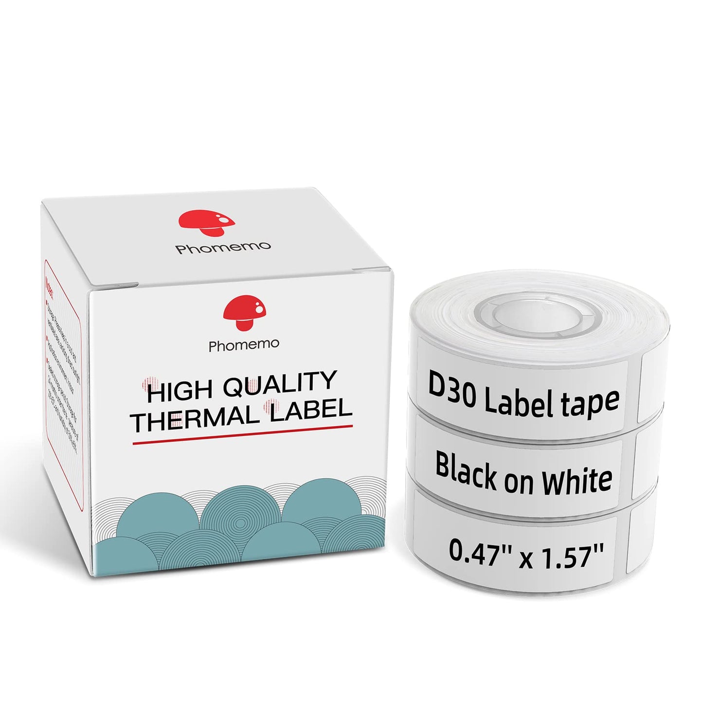 Phomemo D30 Label Paper, 0.47'' x 1.57'' • (12mm X 40mm), 480 Labels, D30 Thermal Printing Paper Tape, Compatible for D30 Portable Bluetooth Label Maker 0.47"x 1.57"