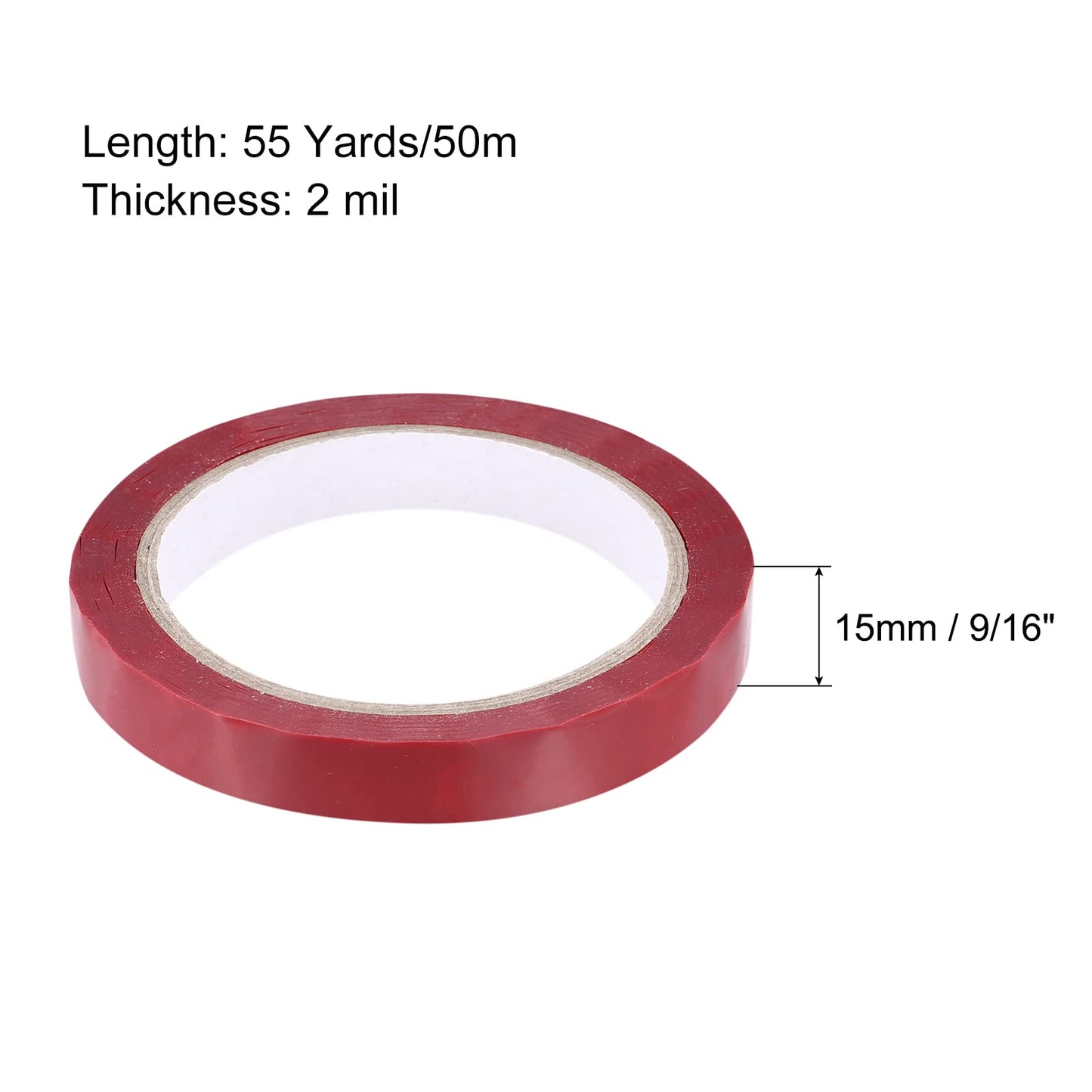 MECCANIXITY Transfer Tamper Evident Security Packaging Packing Tape, 9/16 Inch x 55 Yards x 2 Mil Tamper Resistant Tape, Red