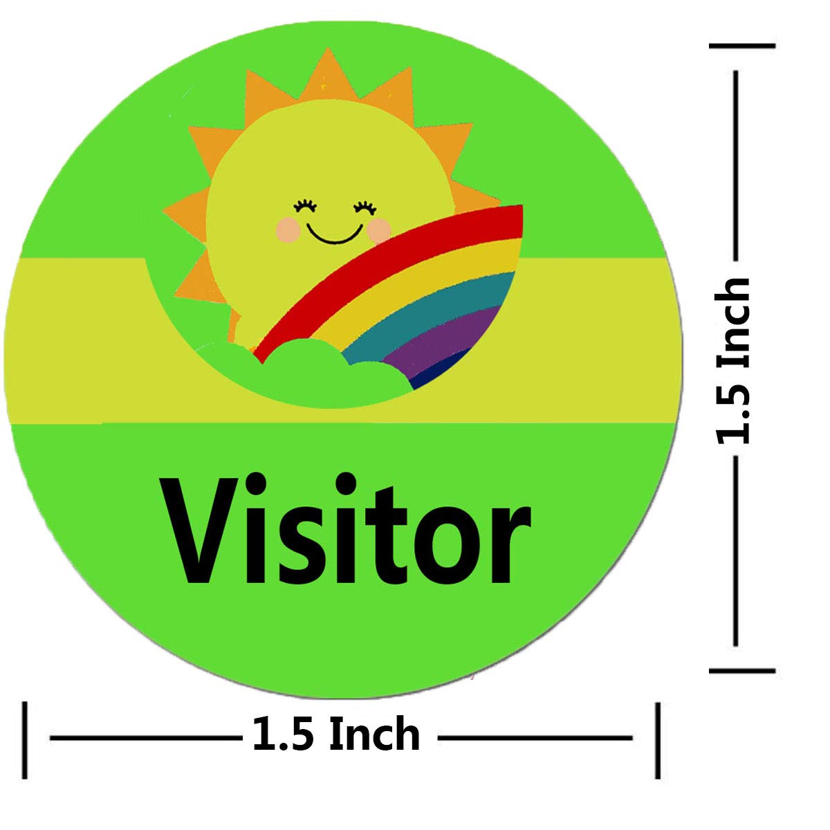 Remarkable Visitor Identification Labels Stickers,1.5 inch Sunshine Happy Face Visitor Identification Labels Stickers (500 Fluorescent Green Labels)