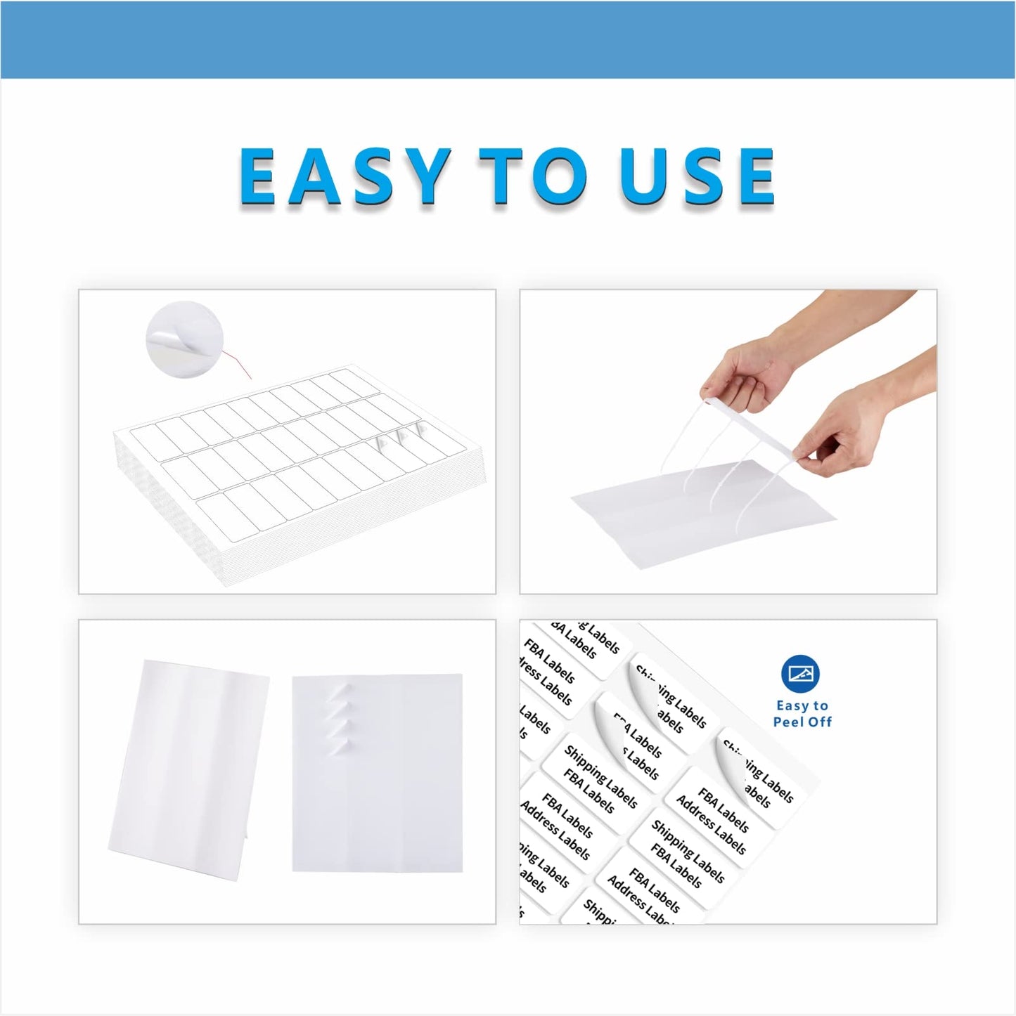 Address Labels, JIQEZNL Premium 1" x 2-5/8" Mailing Labels for Envelopes, 900 Address Label Sticker Paper for Laser/Ink Jet Printer, White Blank Printable Sticker Labels 30 Per Sheet 8.5"×11" 1" x 2-5/8" | 30 Sheets