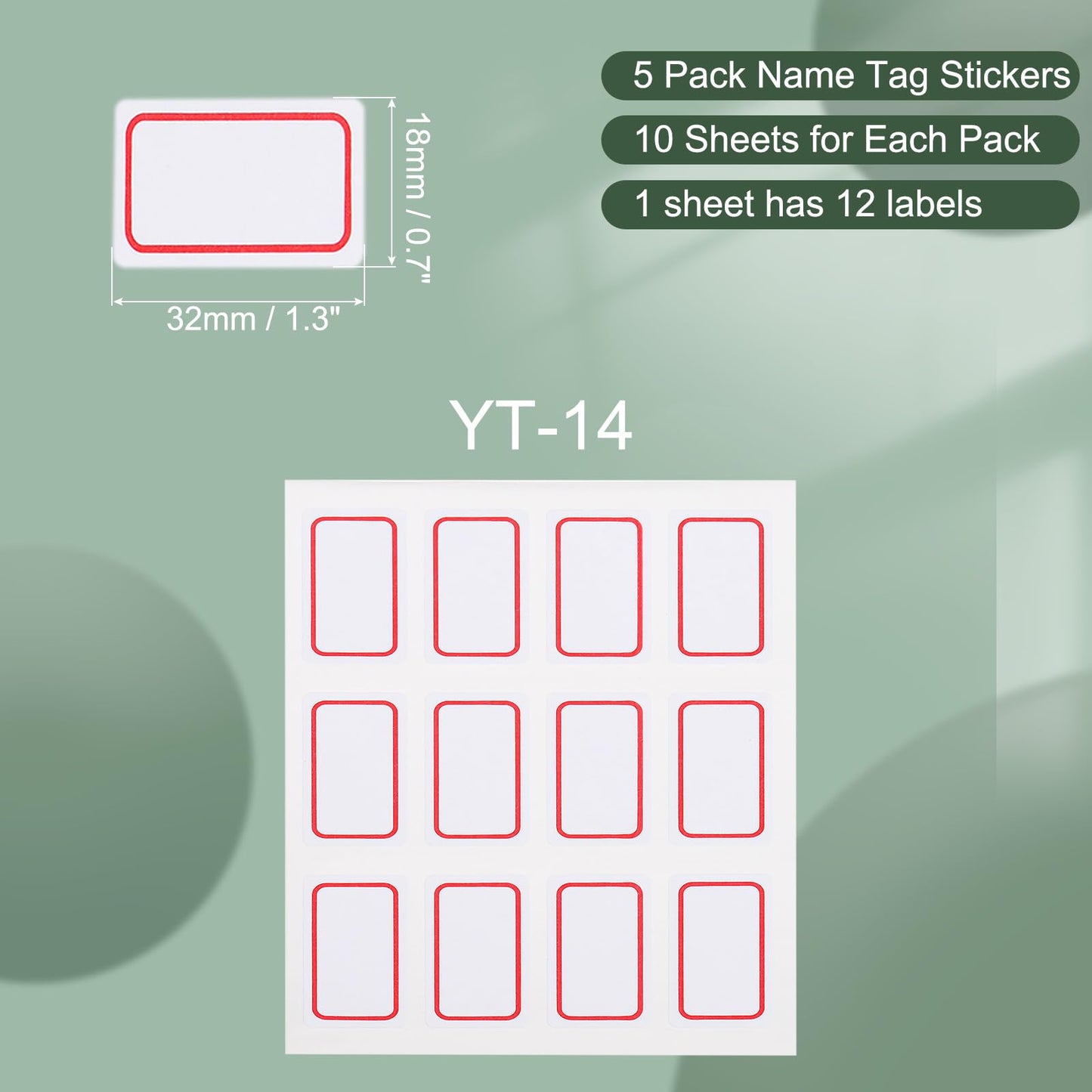 M&G 600 Pcs Name Tag Stickers, Name Labels Stickers Waterproof Adhesive Labels Blank for Stuff-Daycare Supplies Bottle Clothes Fabric Folder Office Camp, 18x32mm, Red White