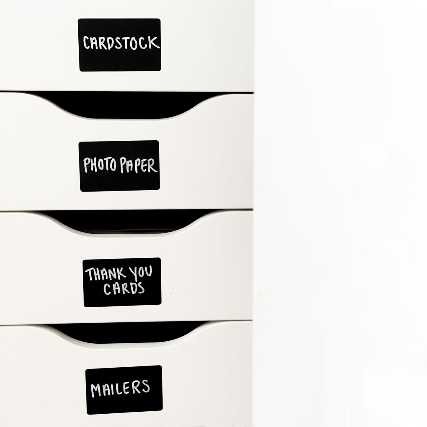 200 Chalkboard Labels for Storage Bins, Removable Black Stickers with Chalk Marker, Pantry Containers and Storage Bin Organization Wide Rectangle Roll - 200pcs