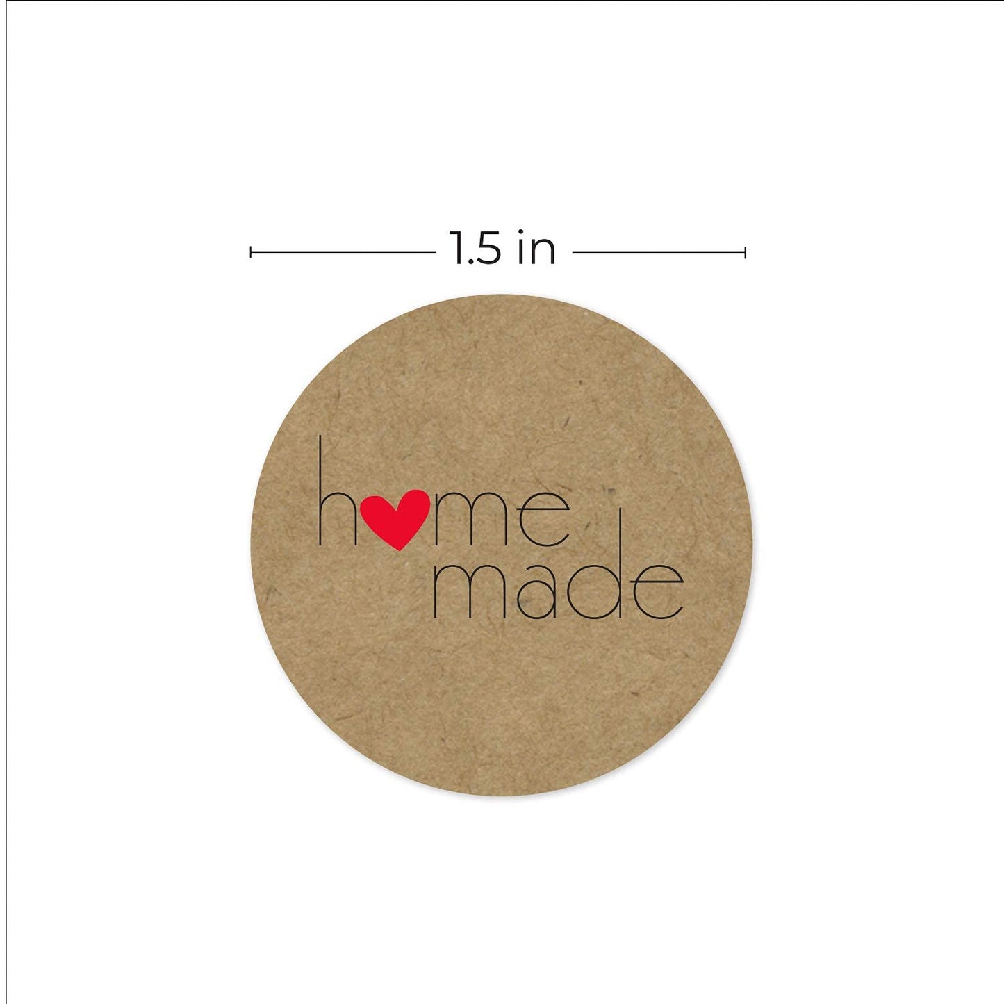 1.5" Round Natural Brown Kraft Home Made Stickers / 500 Crafting Labels Per Roll/Small Homemade Craft Label/Canning Project DIY Sticker/Made in The USA