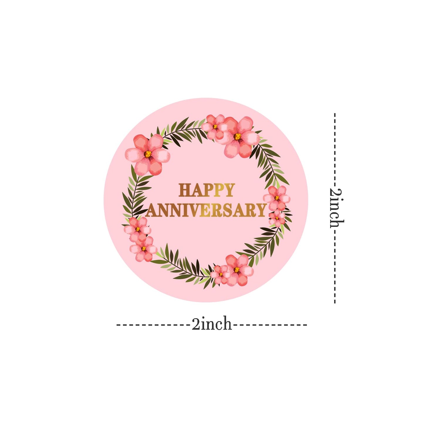 2 Inch Anniversary Party Favor Stickers,Happy Anniversary Labels for Wedding & Birthday Decorations,500 Pcs