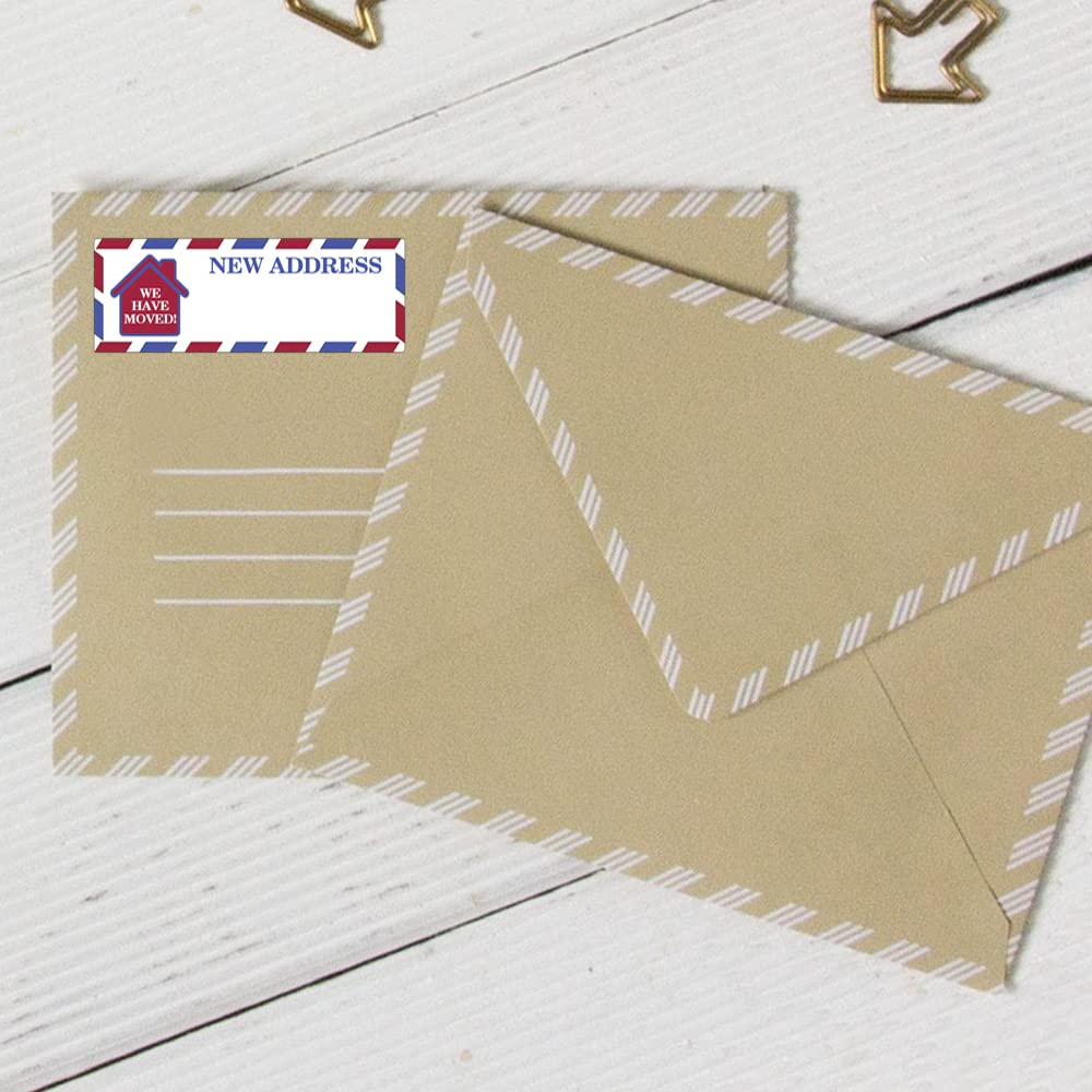 We've Moved Envelope Seals Moving Announcement Labels 3X1 Inch 300 Pcs