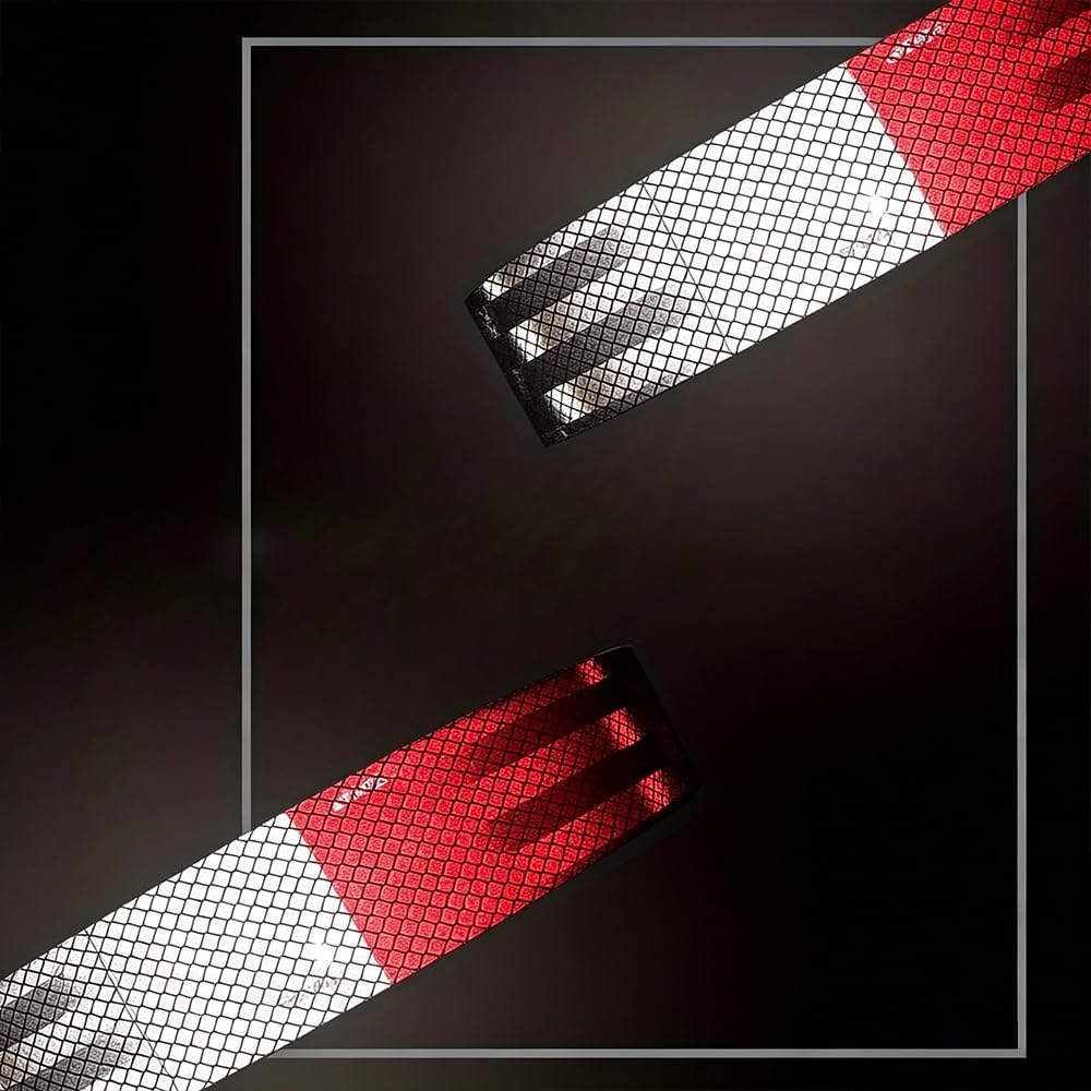 DOT-C2 Reflective Safety Tape 2" x 200' Red/White | High-Visibility, For Vehicles, Trailers, Marine, and Signs, Safety Conspicuity Tape