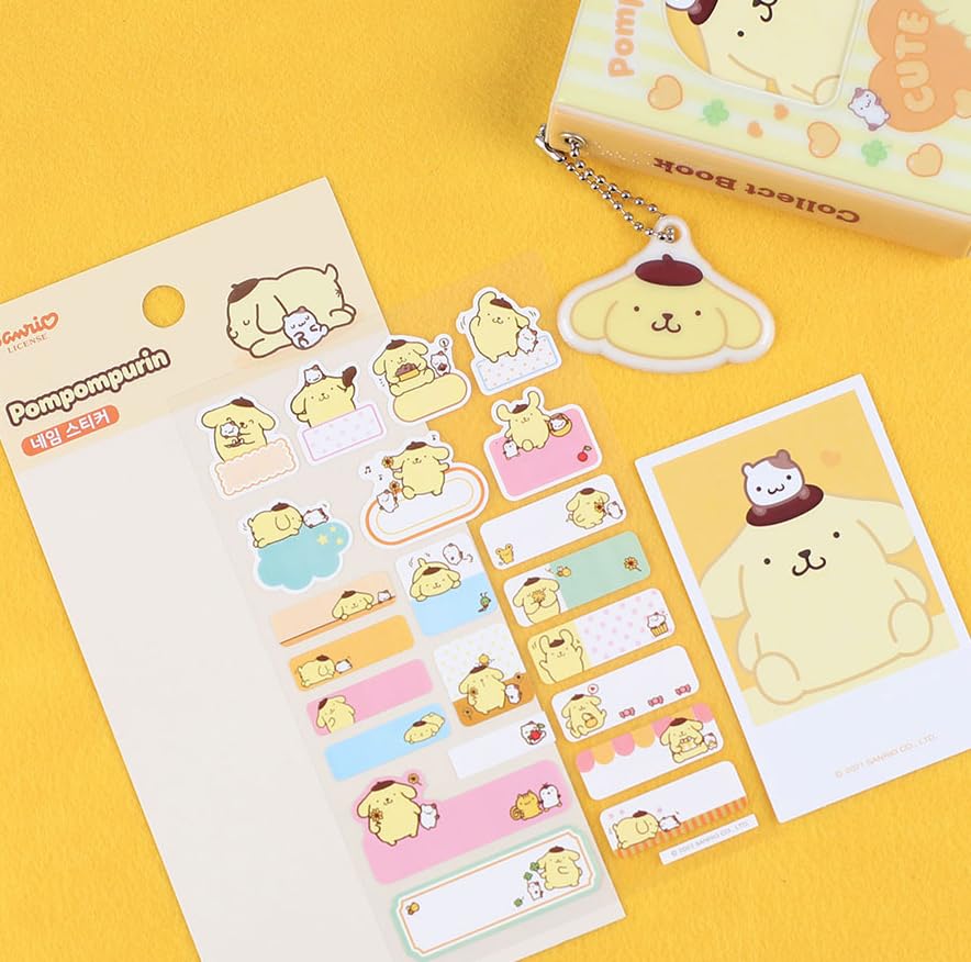 Pompompurin's Officially Licensed Name Stickers for Labeling Items - 2 Sheets - 44 Stickers