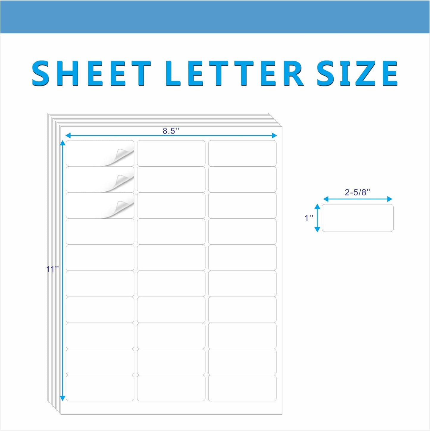 Address Labels, JIQEZNL Premium 1" x 2-5/8" Mailing Labels for Envelopes, 900 Address Label Sticker Paper for Laser/Ink Jet Printer, White Blank Printable Sticker Labels 30 Per Sheet 8.5"×11" 1" x 2-5/8" | 30 Sheets