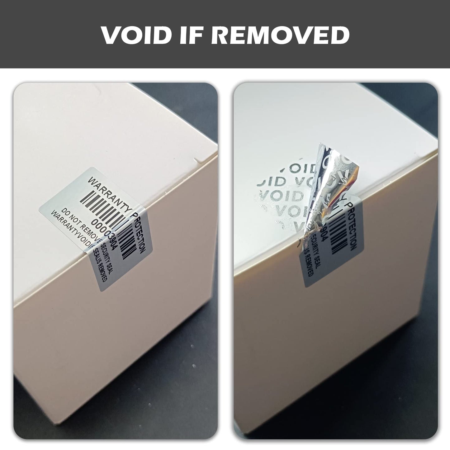 160pcs Tamper Evident Barcode Stickers with Individual Serial Number Security Warranty Void Sticker,Sealing Label for Package(1.6x0.8 inches,Silver) Silver