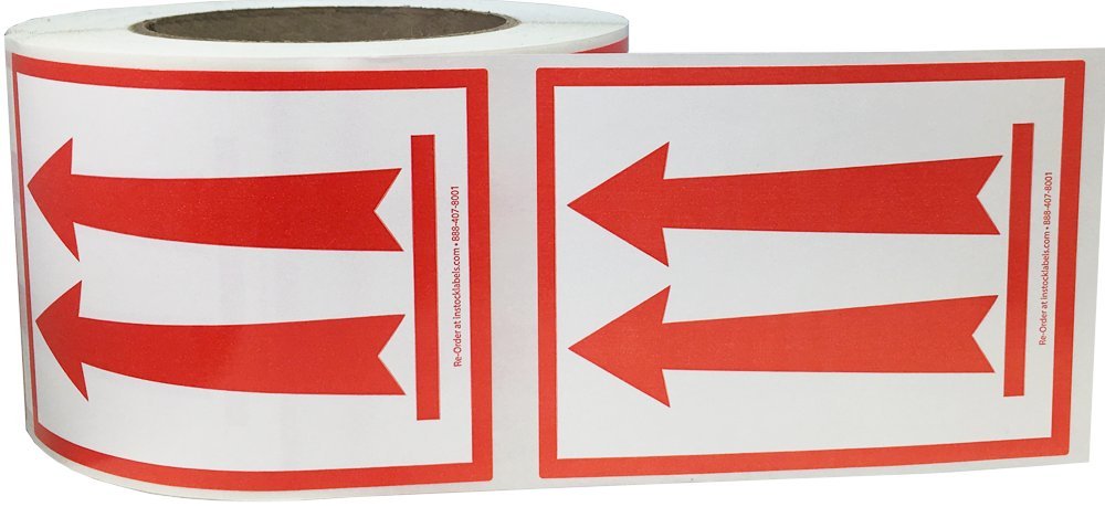 Air Specialty Red Arrows Up Labels 3 x 4 Inch 500 Adhesive Stickers
