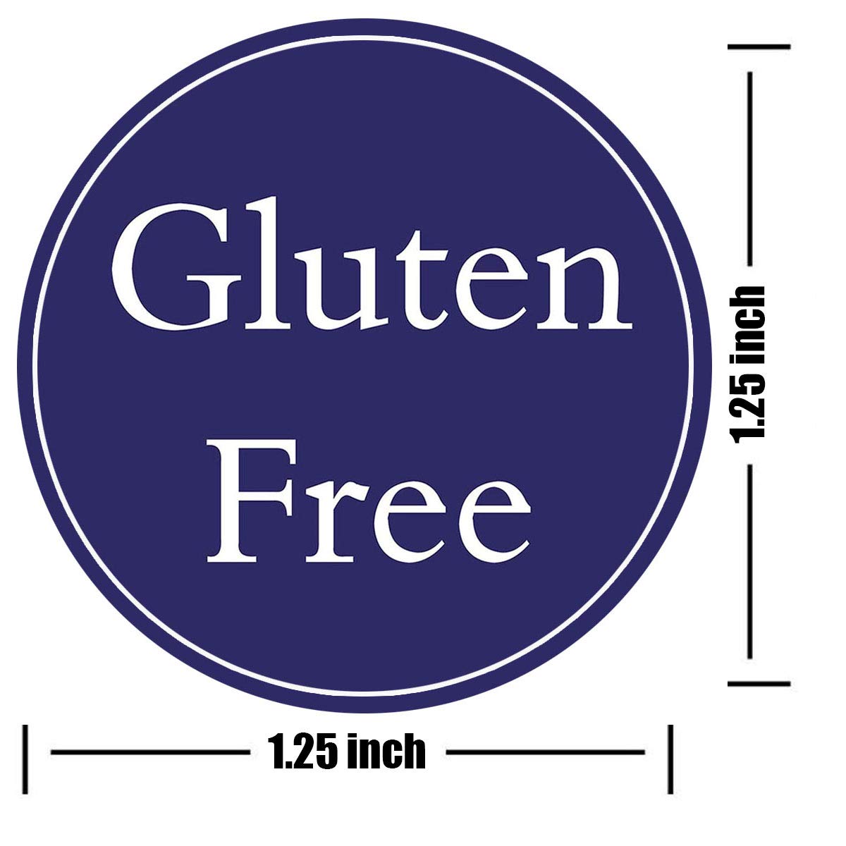 Gluten Free Labels, 1.25 Inch Gluten Free Food Rotation Labels - Round Circle Dots Adhesive Stickers 500 Pcs