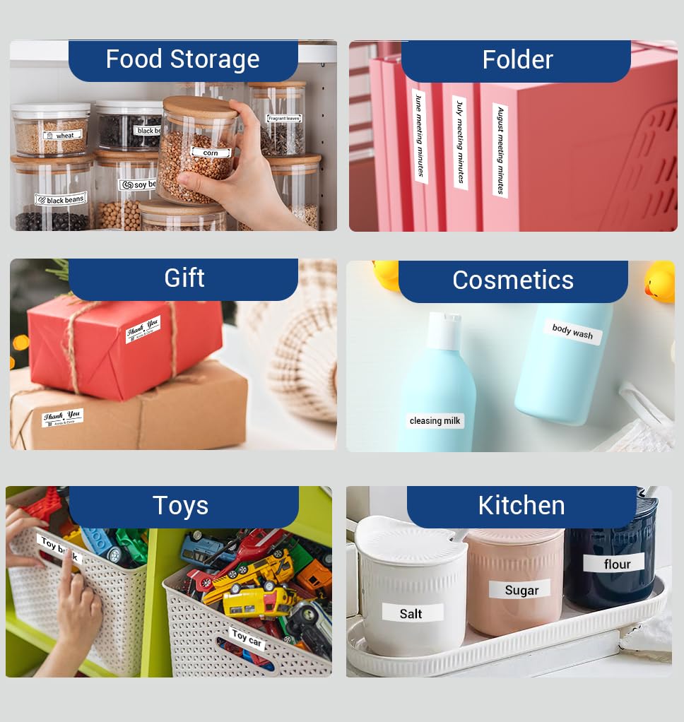 Phomemo D30 1 Pack Adhesive Transparent Label Paper 1/2" X 1 1/8" (14mm X 30mm) 210 Labels/Roll
