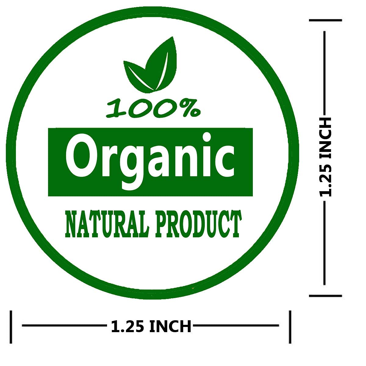 YOUOK 1.25INCH 100Percent Organic Natural Product Adhesive Stickers Labels for Food Package, Box, Bags, Wrap, Envelope Sealing and Decorative(500pcs)