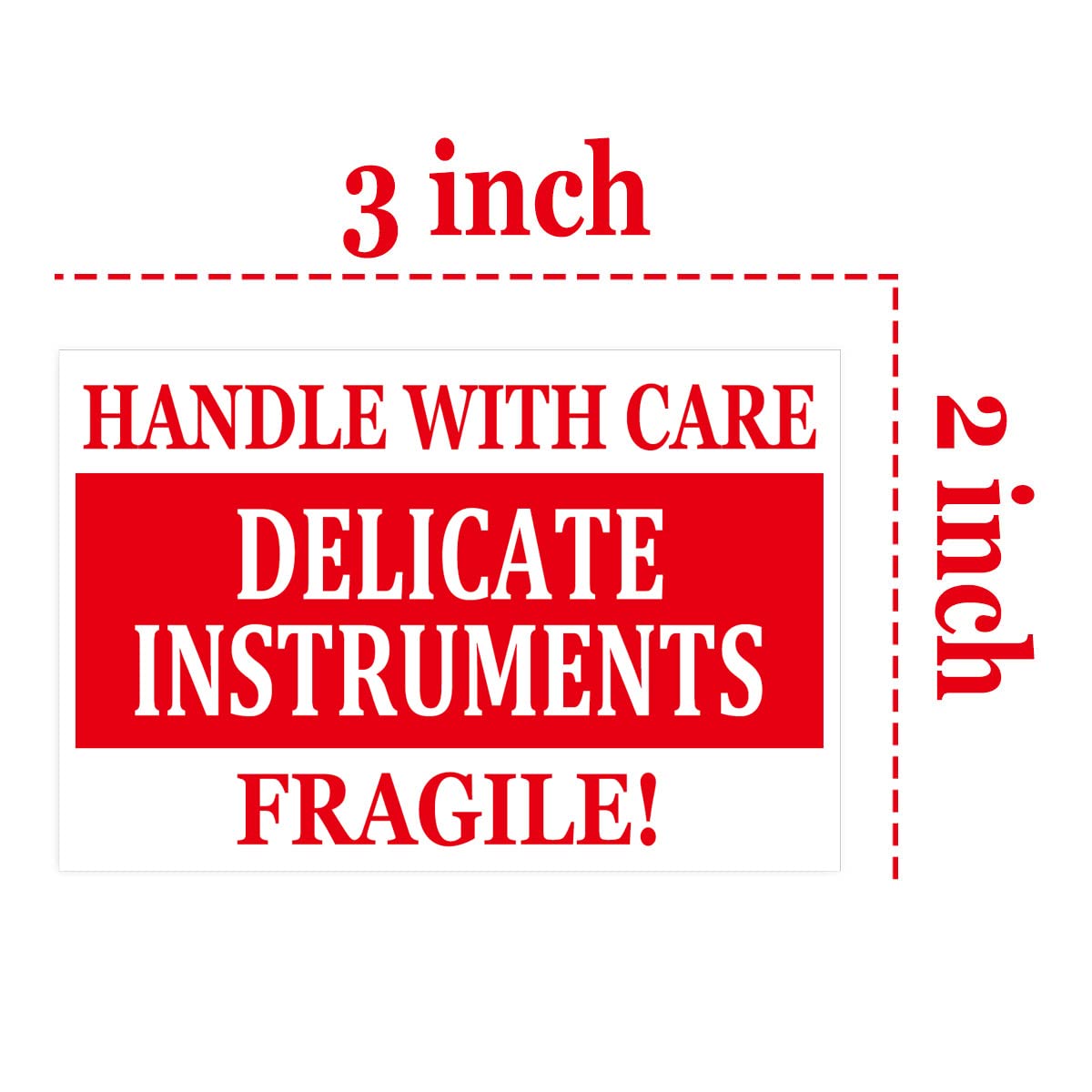 Delicate Instruments Fragile Labels Stickers, 2×3 Inch Rectangle Fragile Stickers Handle with Care Shipping Warning Labels for Shipping or Packing (300 Pcs)