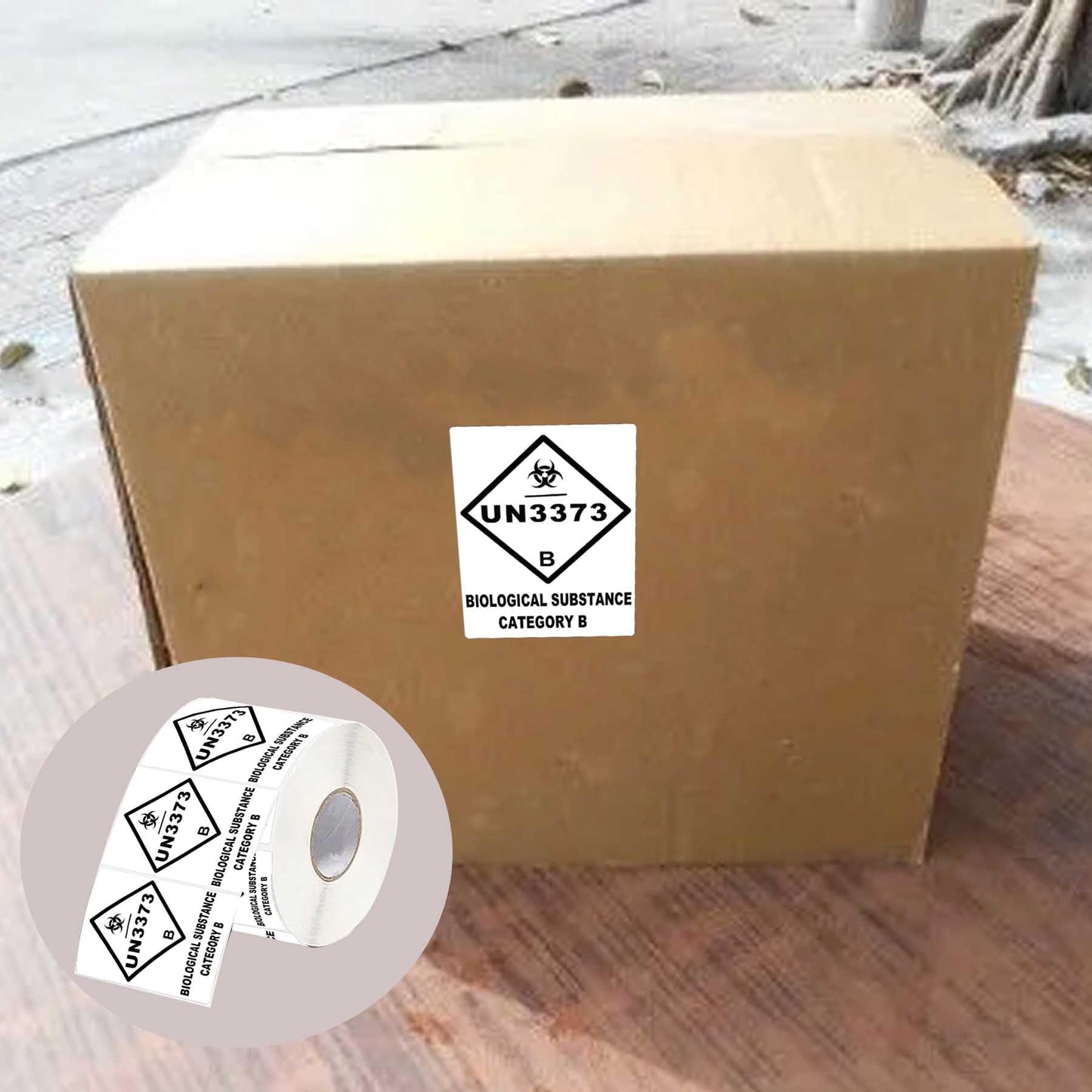 UN3373 Labels for Biological Substance Category B Stickers 2 x 2.75 Inch - UN3373 Caution Warning Labels Shipping Stickers 250 Pcs
