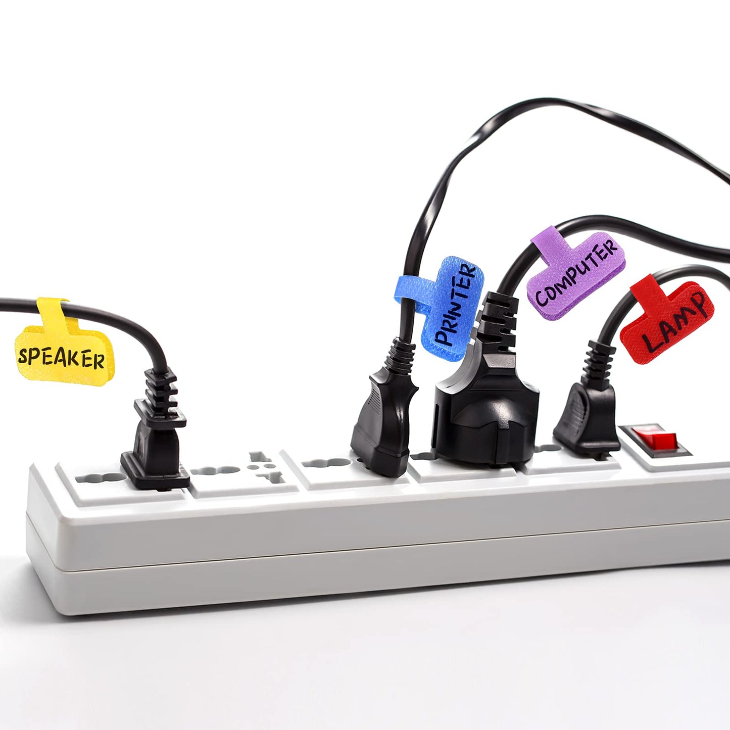 50 Pieces Cable Labels Multi Color Cord Wire Labels, Cable Tags and Wire Tags for Management and Classify for Electronics, Computers and More(Classic Style) Classic Style