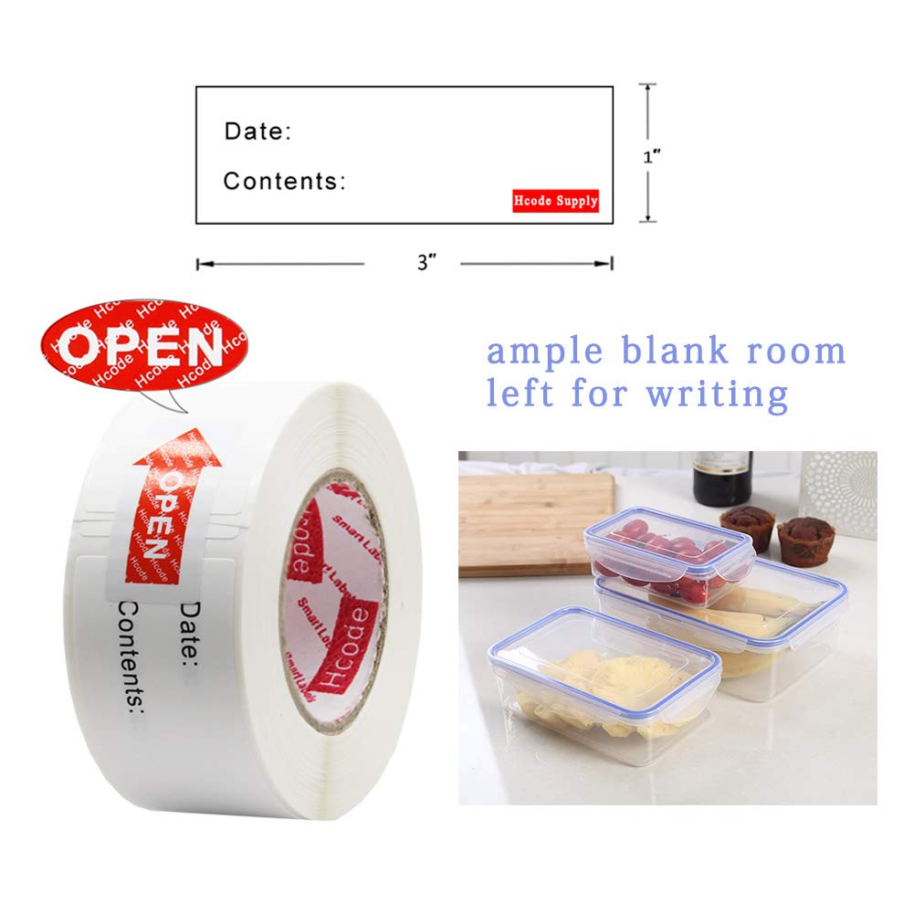 1 x 3'' Self-Adhesive Removable Freezer Food Storage Labels - Easy Clean Leaves No Residue - Meal Prep Labels Plastic Paper Sticker Perfect for Reusable Containers 300 Stickers(1x3 Fill in) 1*3" fill in