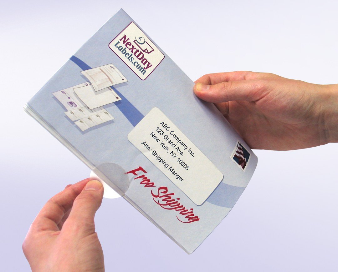 Wafer Tab Seals, 1 inch Diameter, Translucent, Great to Seal Folded Self-Mailers, Booklets and Catalogs, 1000 Labels per Roll 1"