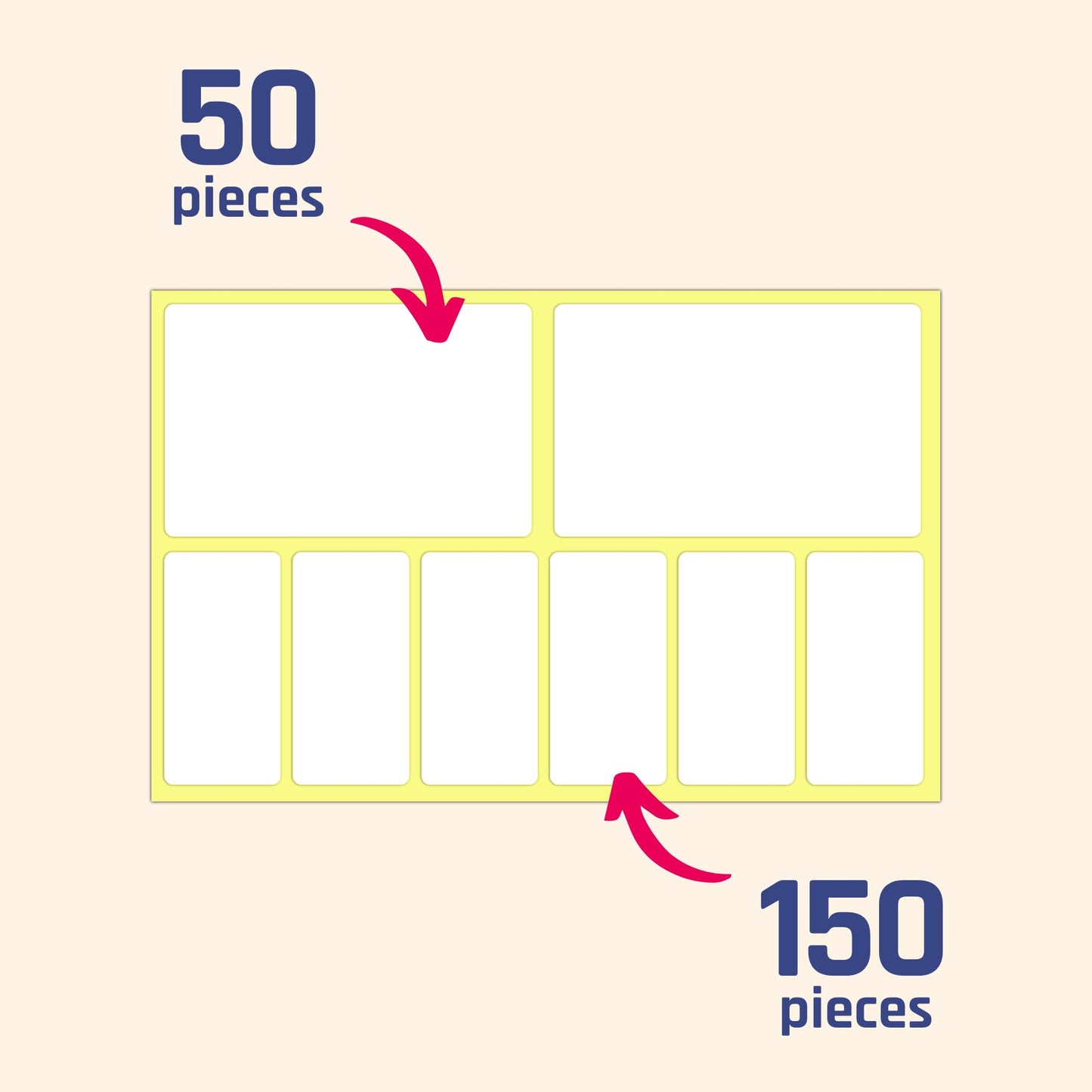 200 Pieces, 2 Sizes (4x6, 2x4) - Large Labels for Storage Bins, Organizing, Moving Box Packing Label Stickers