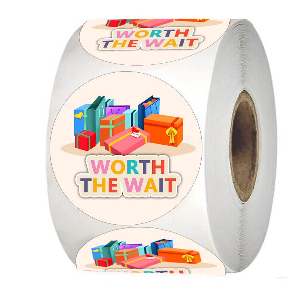 Worth The Wait Small Business Labels Happy Mail Sticker Customer Appreciation Stickers,2 Inch Thank You for Your Order Stickers for Online Retailers,500 Pcs