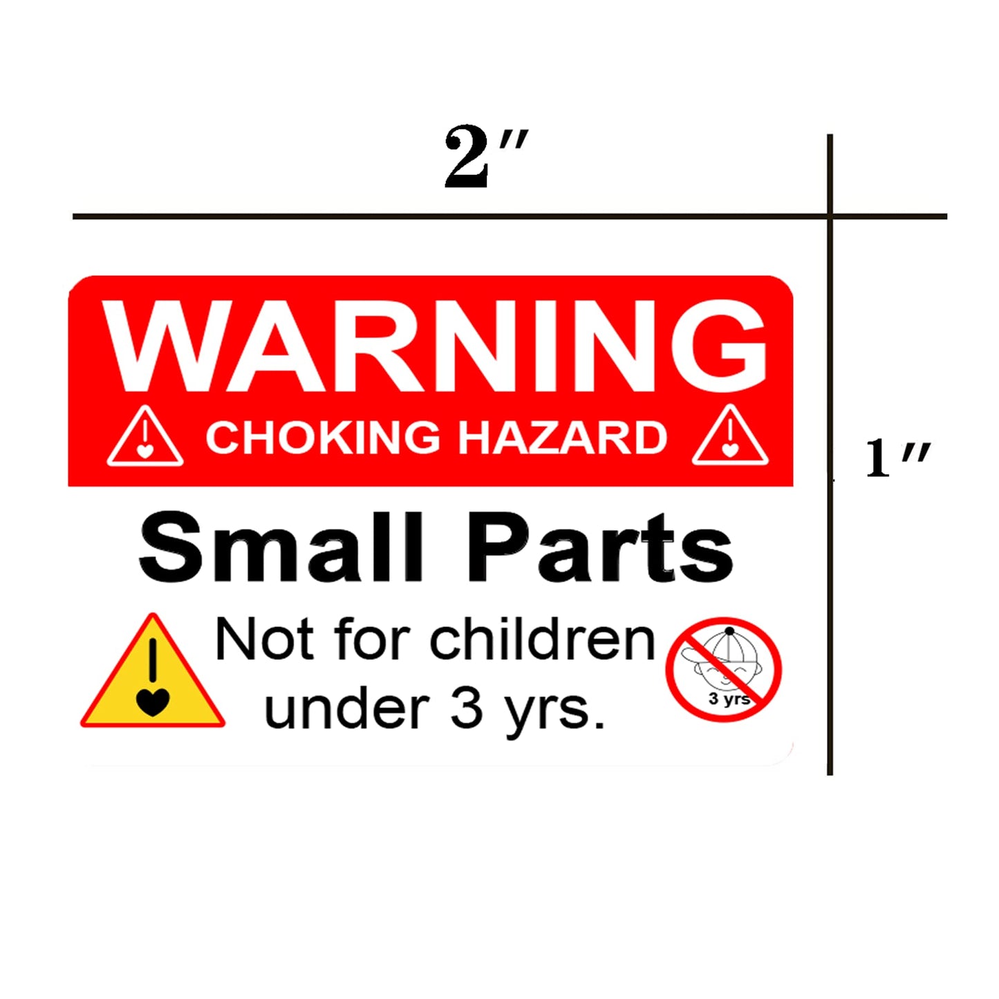 wootile Choking Warning Hazard Labels 1x 2 Inch Choking Warning Labels Red Small Parts Suffocation Warning Stickers Not for Children Under 3 Years Label for Packing Shipping 500 pcs 1 x 2Inch