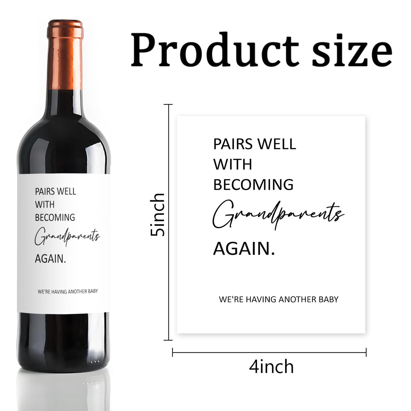 24 Pcs Funny New Grandparent Wine Label New Baby Wine Bottle Stickers Pairs Well with Becoming Grandparents Wine Bottle Labels Pregnancy Announcements Gifts