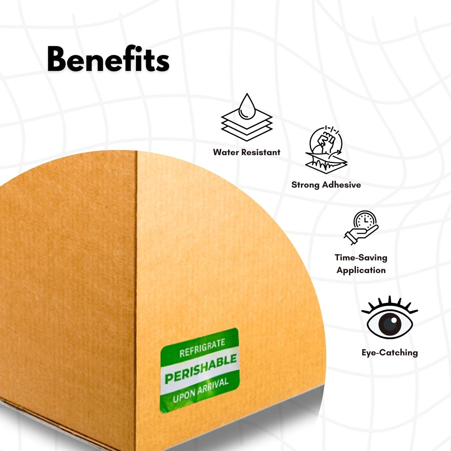 Refrigrate Perishable Upon Arrival Labels - 3"x2" 500 Pcs Adhesive Stickers Waterproof - Semi Gloss Removable Paper Label Business Shipping & Handling Stickers (1 Roll) Refrigrate Perishable Upon Arrival