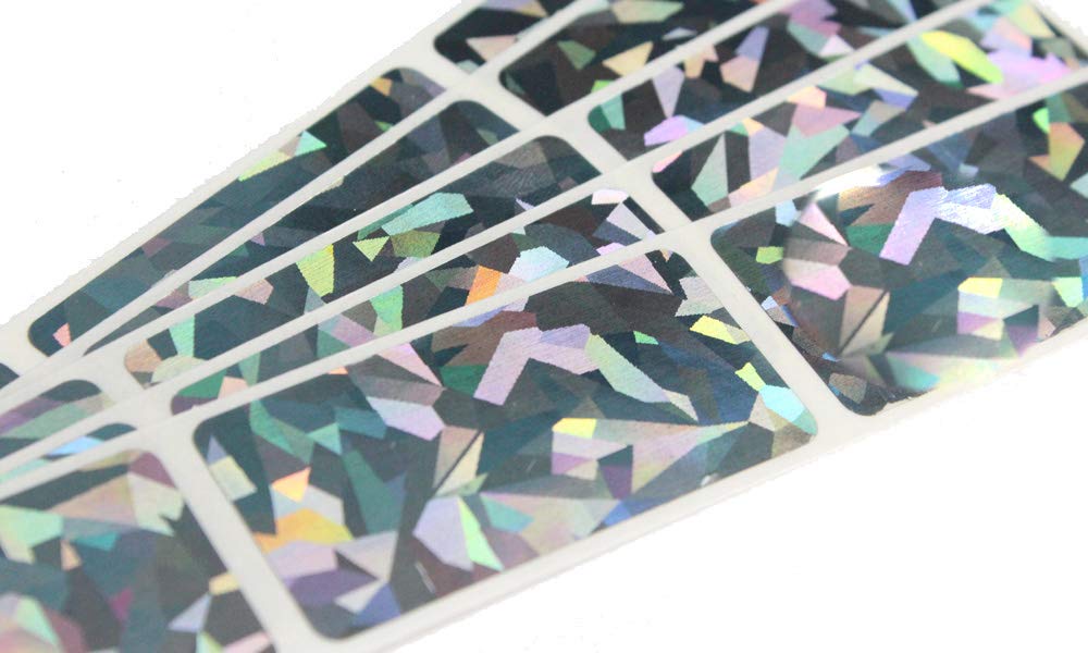 My Scratch Offs 250 Pack Hologram Silver Rectangle Scratch Off Sticker Labels 1 x 2 Inch Easy to Scratch Replica Lottery Raffle Ticket DIY for Party Favors Announcement - Self Adhesive