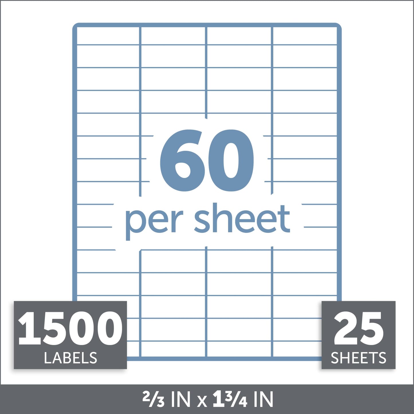 Office Depot White Inkjet/Laser Return Address Labels, 2/3in. x 1 3/4in., Pack Of 1,500, 505-O004-0015