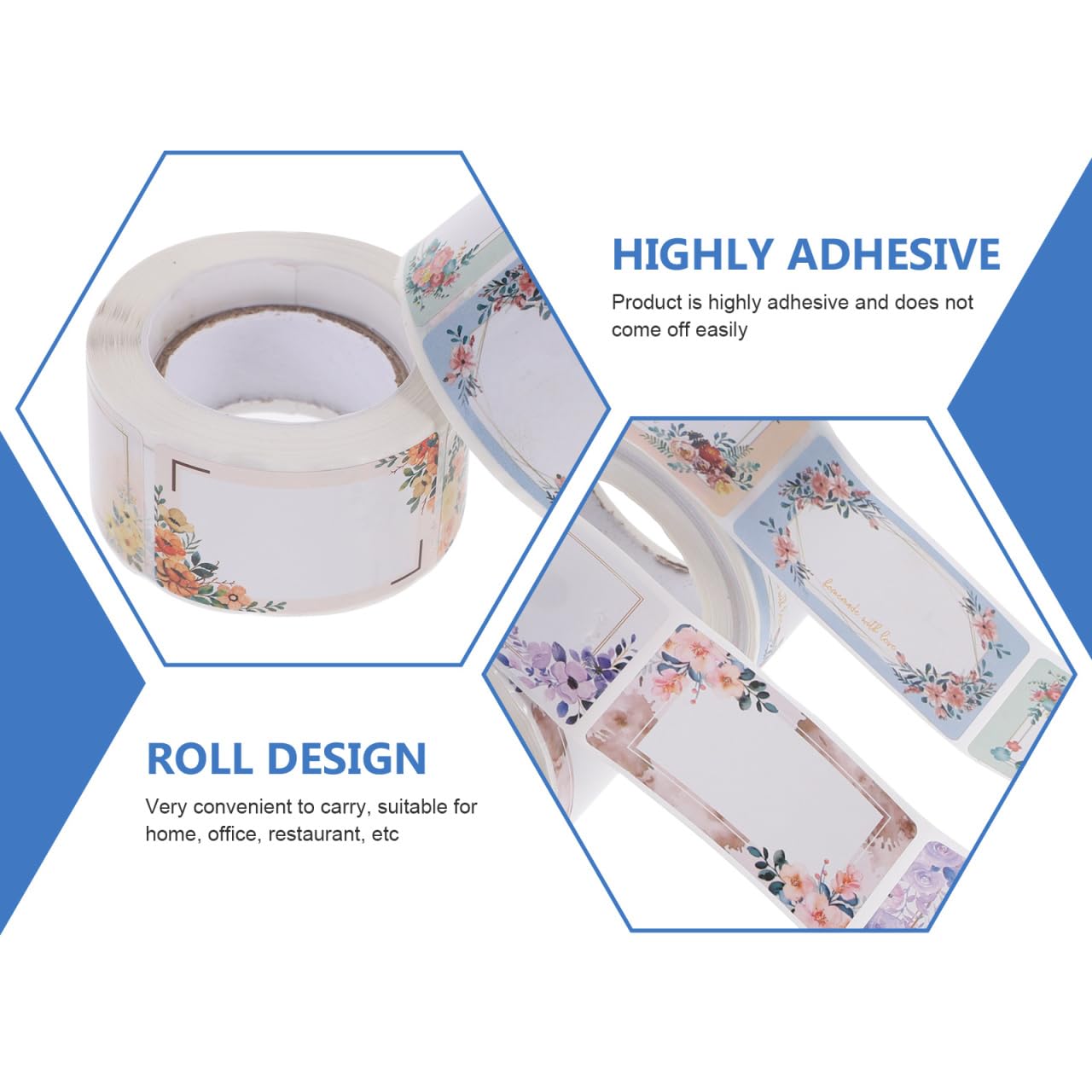 3 Rolls Handwriting Adhesive Envelopes Multi-Function Bottle Bins Blank Portable on of Clothes Label Scrapbooking Jar Desk Sticker Border Writable Home Canning Convenient